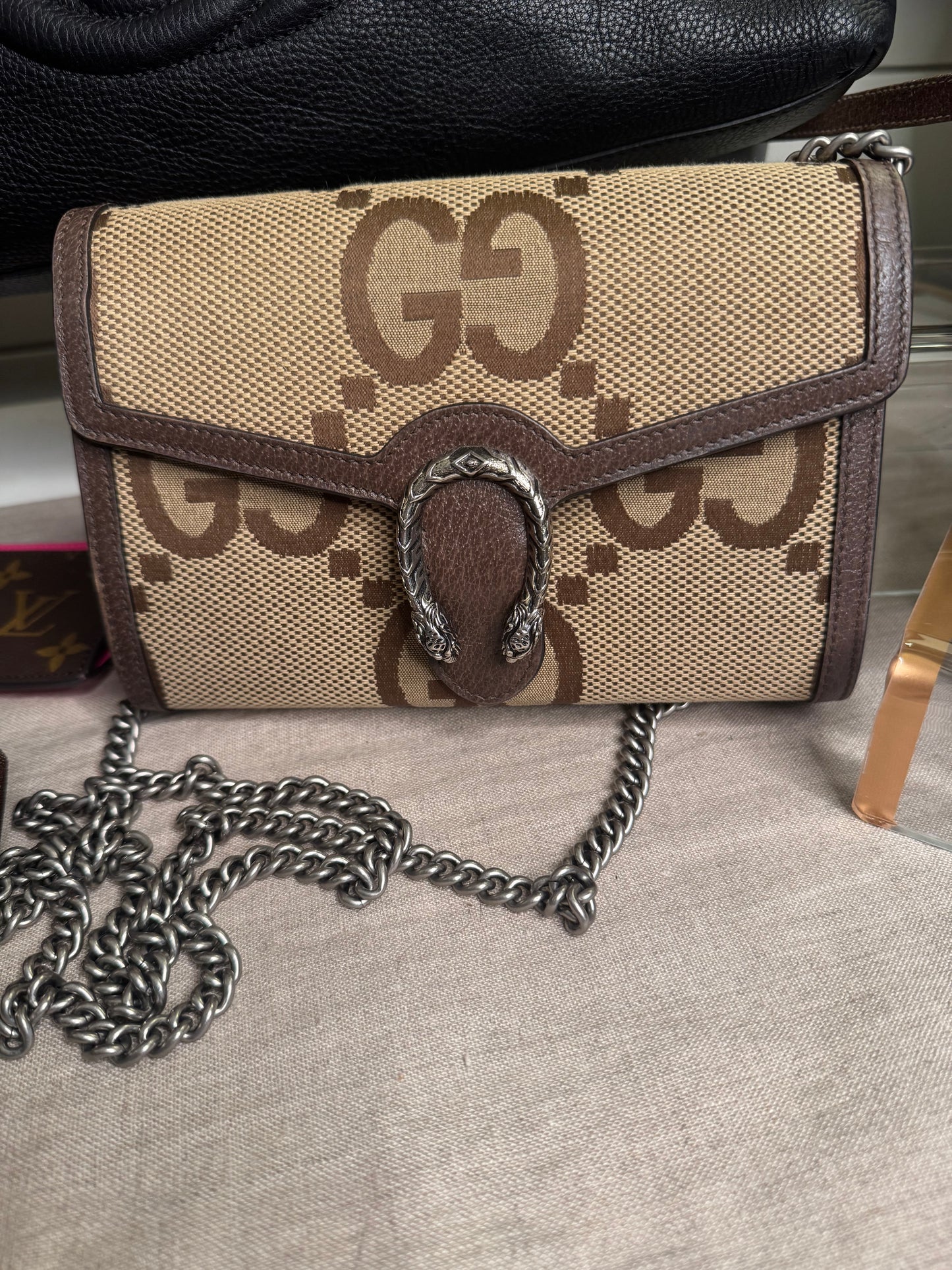 pre loved Gucci Canvas Gucci Love Parade Crossbody Bag Brown Canvas 401231