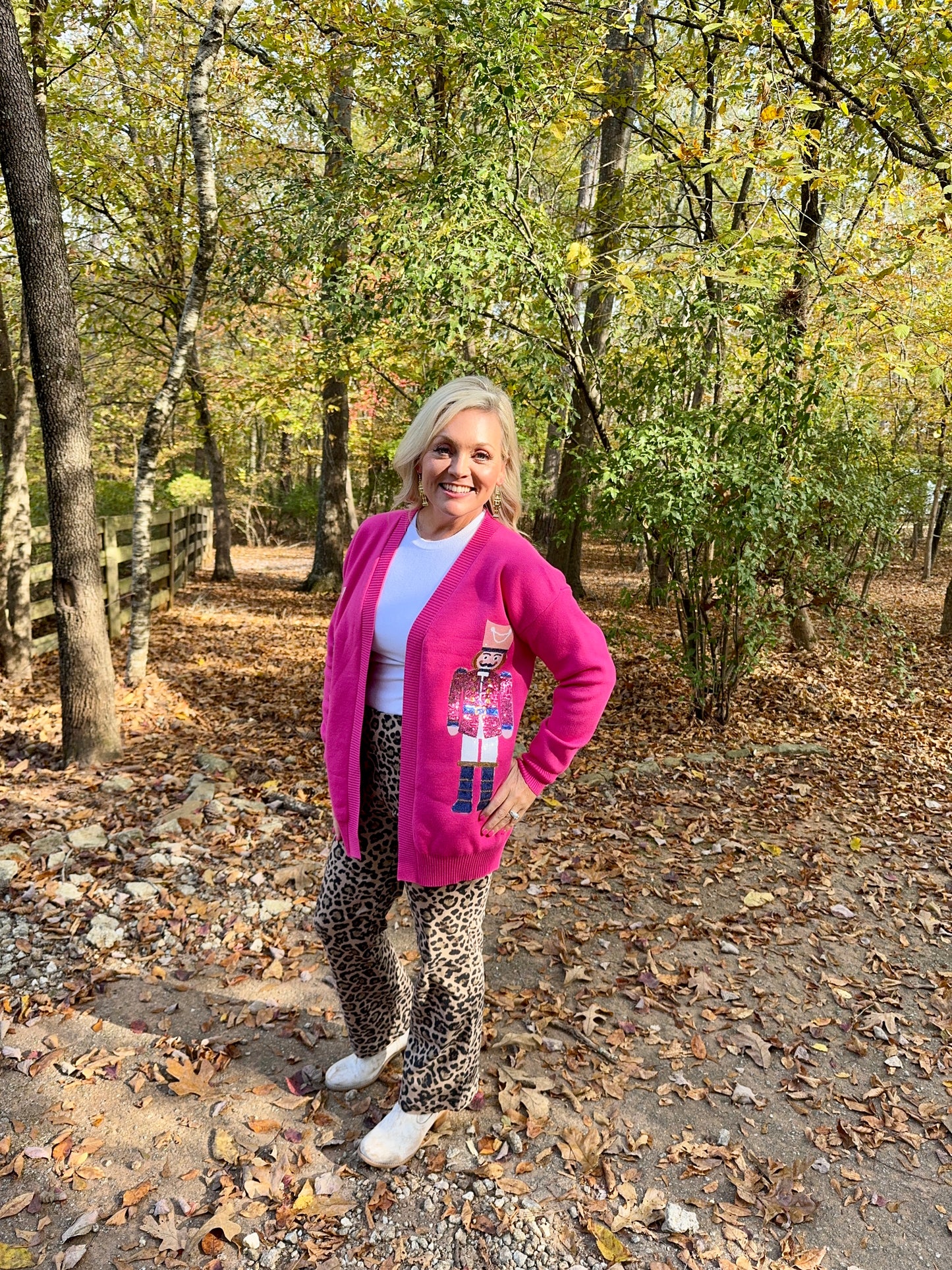 Sequin Nutcracker cardigan pink boutique high quality! Marked down