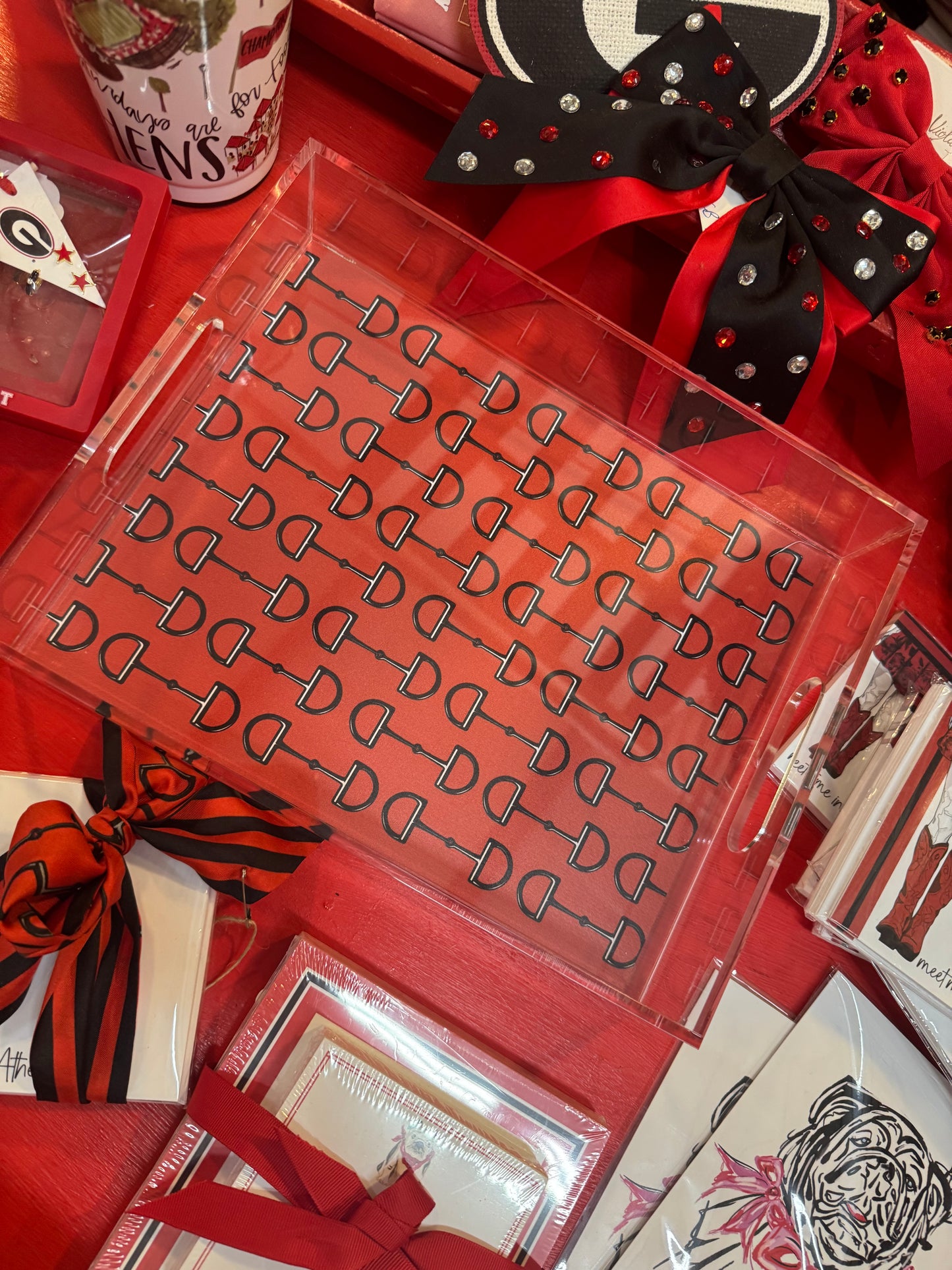 Acrylic tray with reversible vinyl graphic game day Athens
