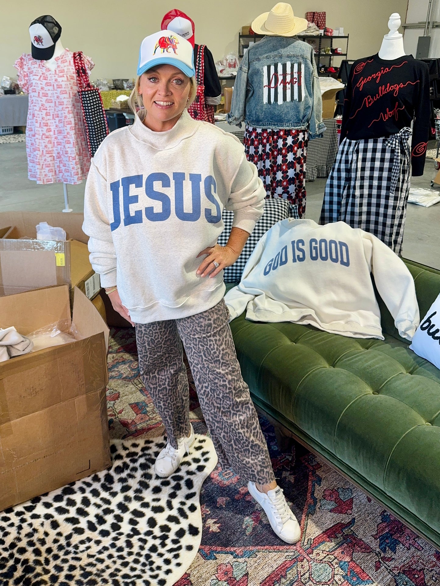 Ships now! reversible mock neck “Jesus” and “God is Good”
