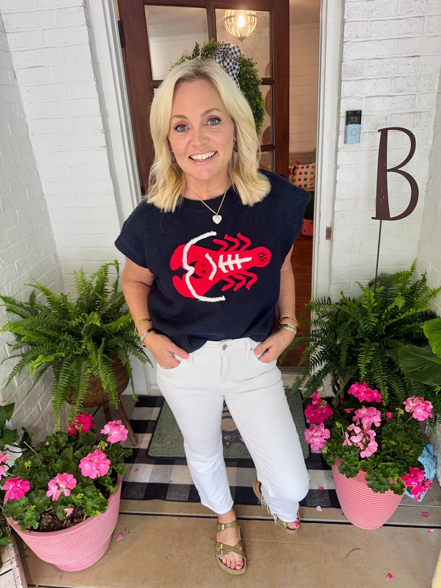 Summer lobster knit top marked down