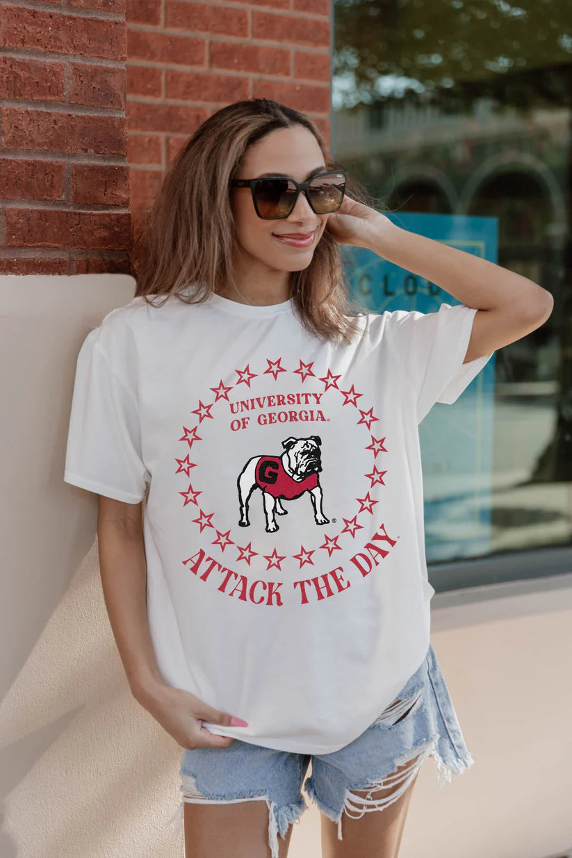 Licensed oversized crew neck bulldogs tee