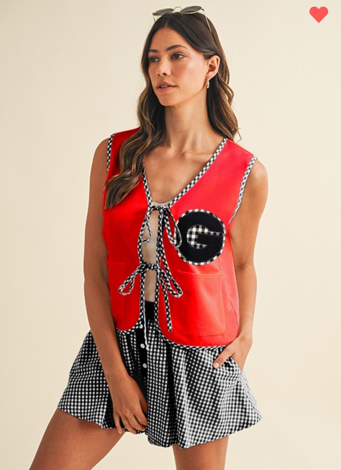 Red and black vest