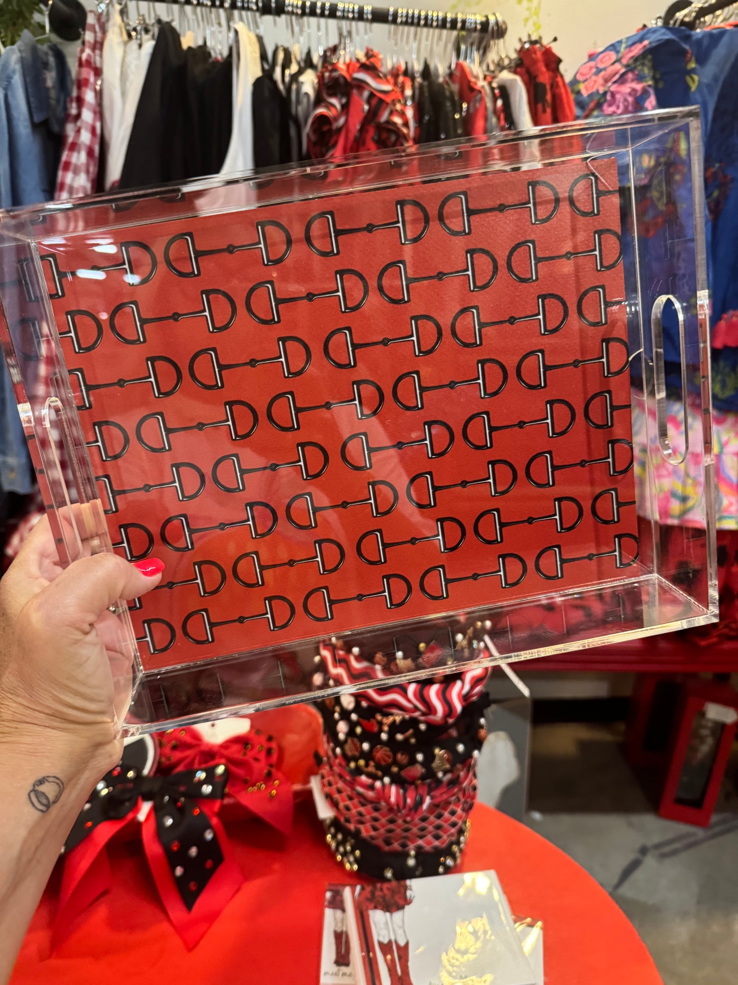 Acrylic tray with reversible vinyl graphic game day Athens