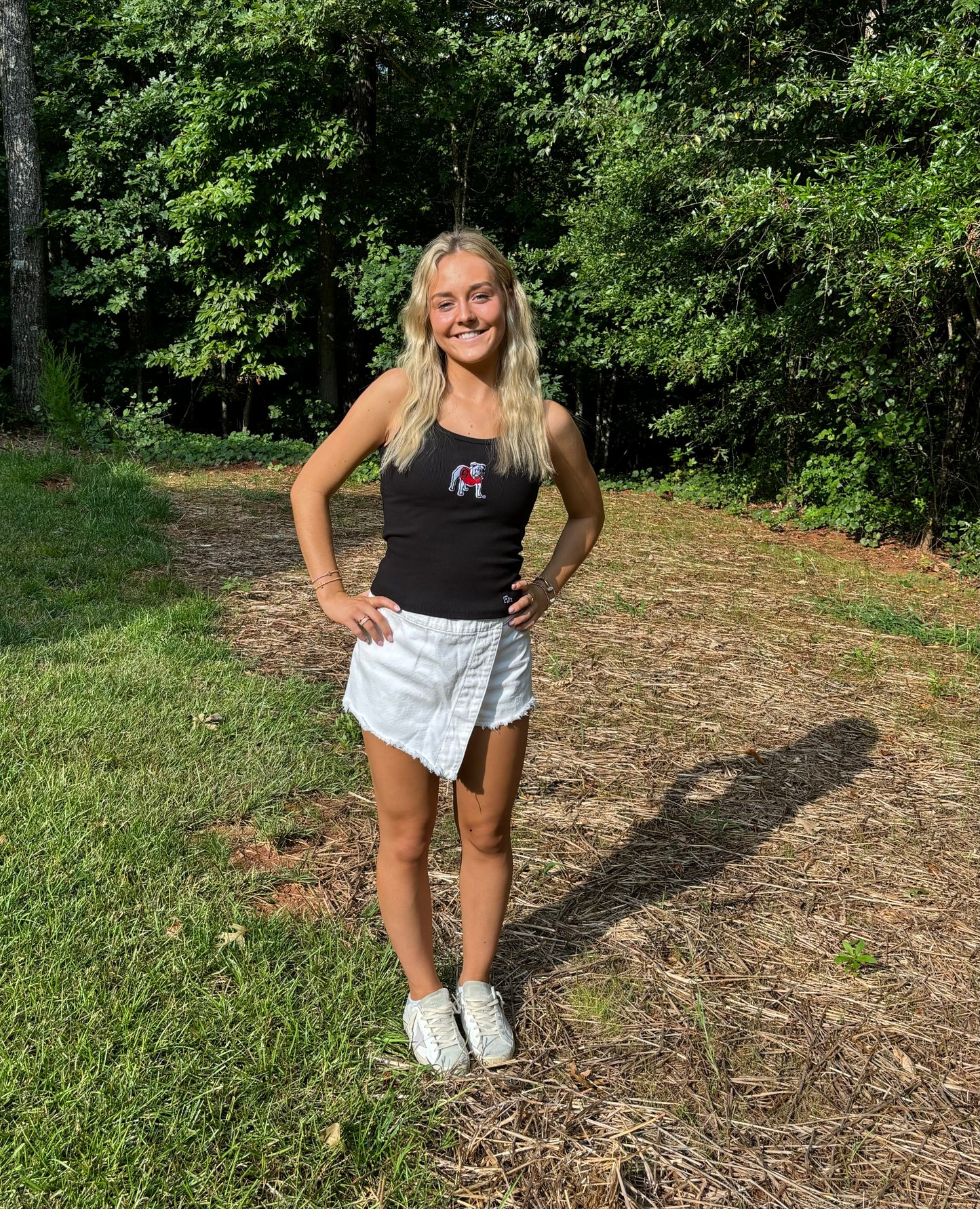 Black tank embroidered bulldog licensed hype and vice brand marked down