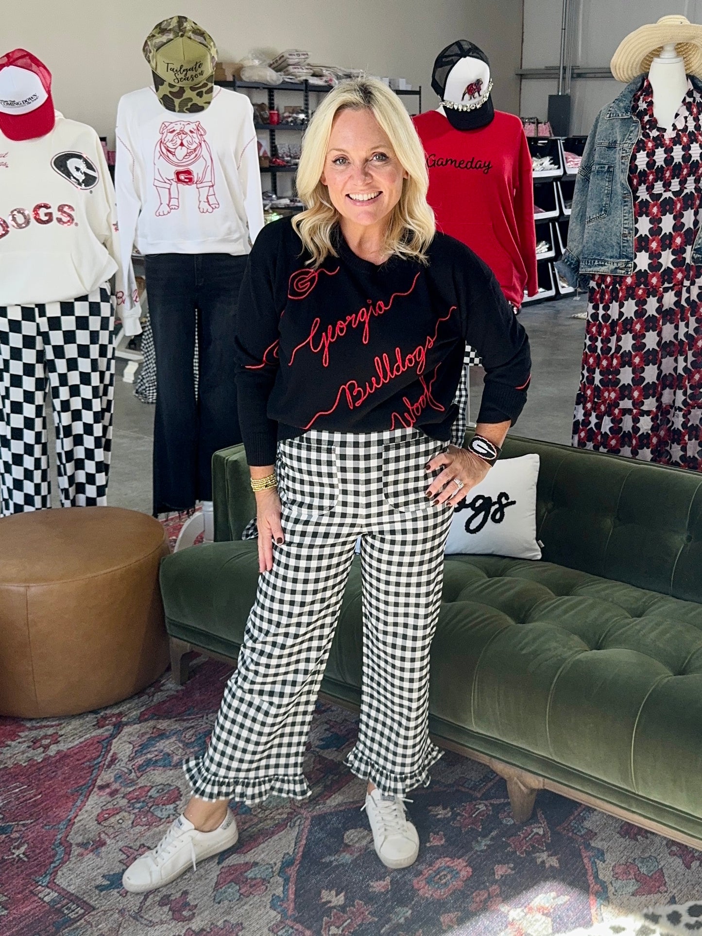 Licensed black georgia bulldog love letter sweater light weight