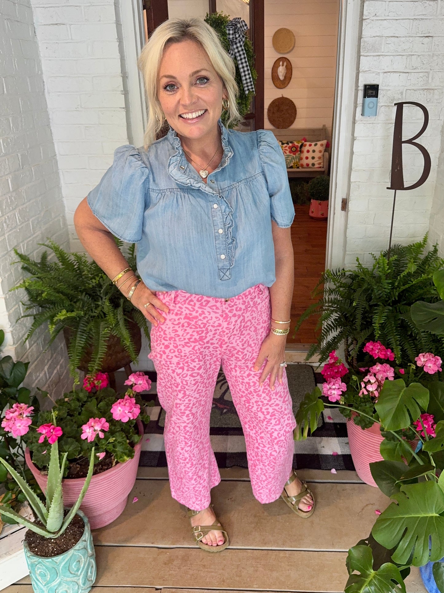 Washed denim summer blouse Light weight marked down