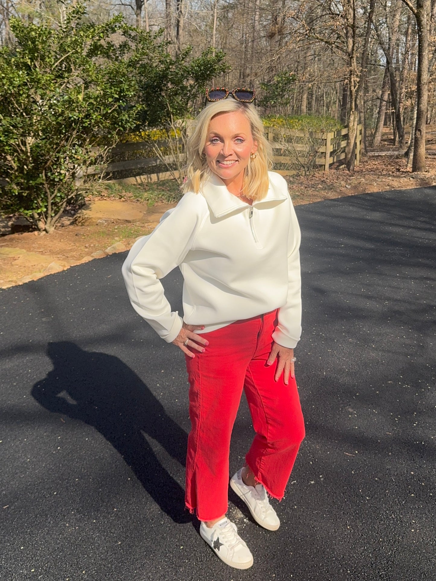 Judy blue red cropped tummy control jeans wide leg high waist up size 24W