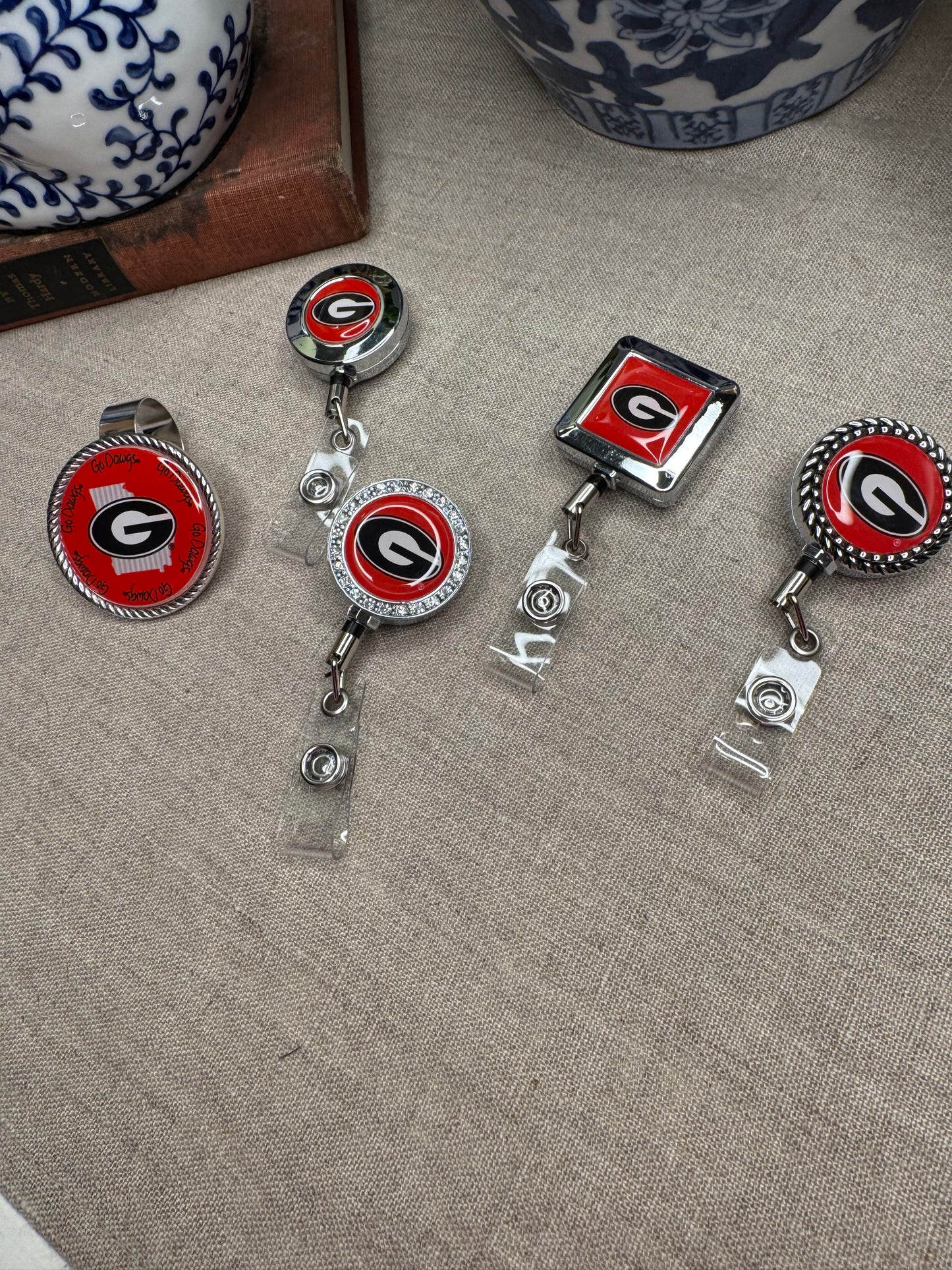 Georgia bulldogs striped state visor clip