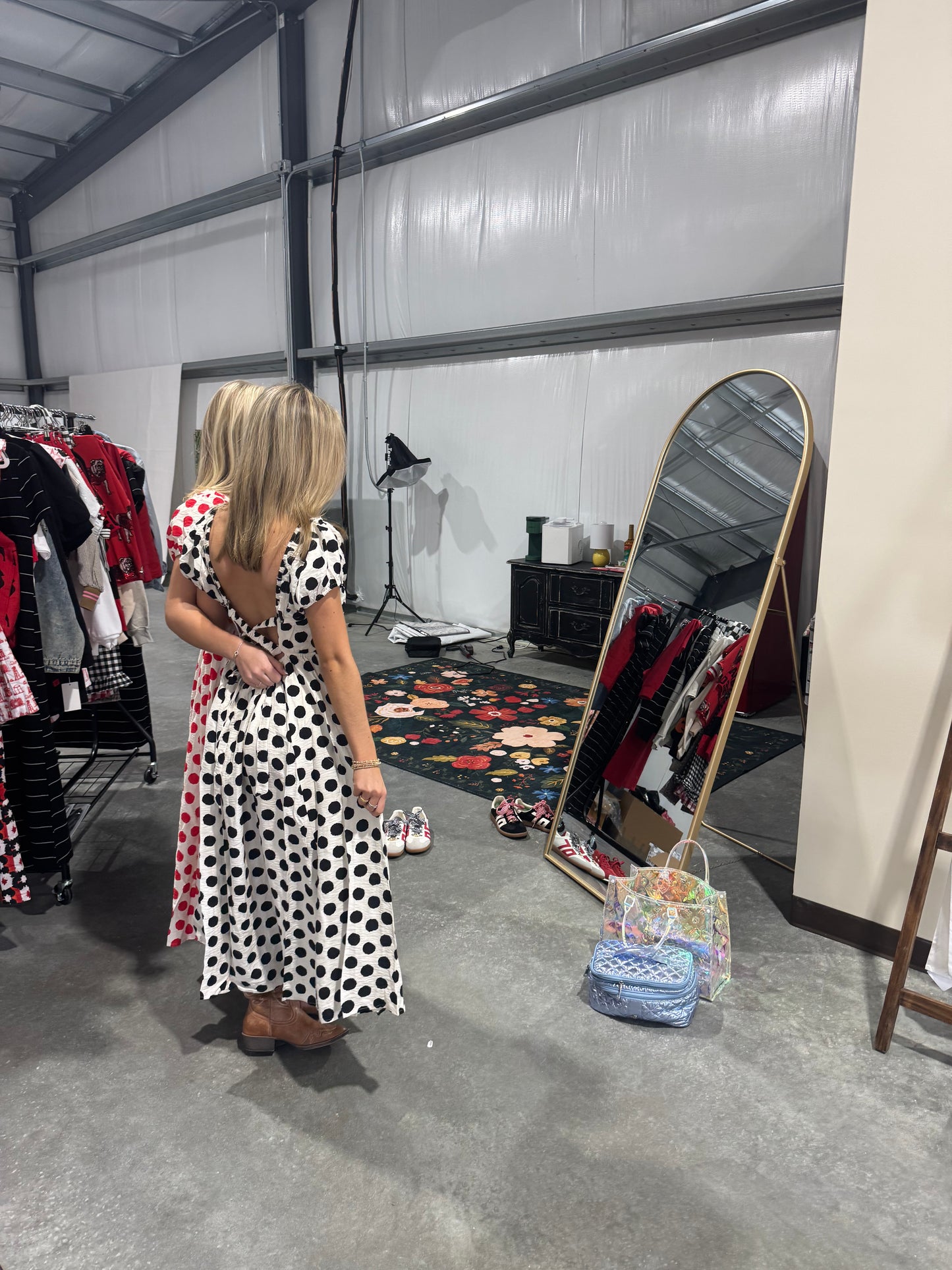 Polka dot dress. Red or black