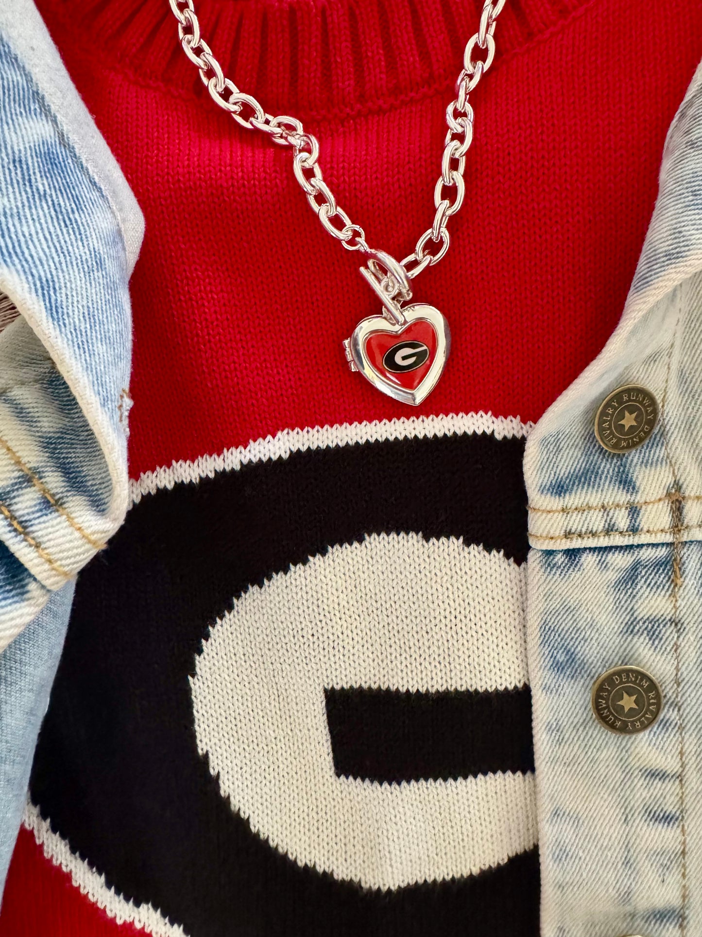 Silver locket necklace georgia