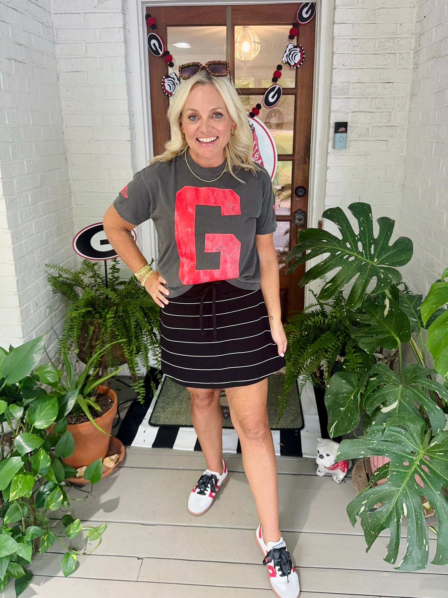 Charcoal comfort colors t shirt red G