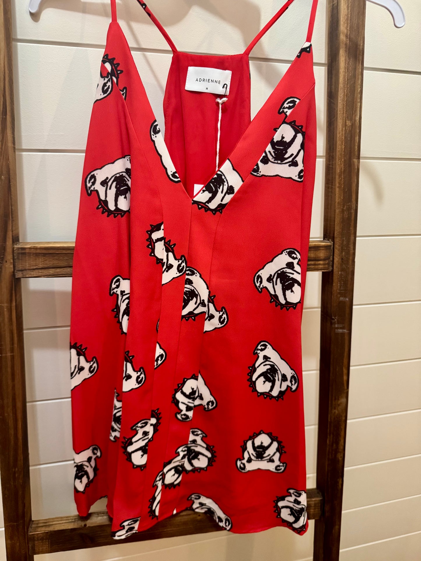 Tank red flowy oversized with bulldogs