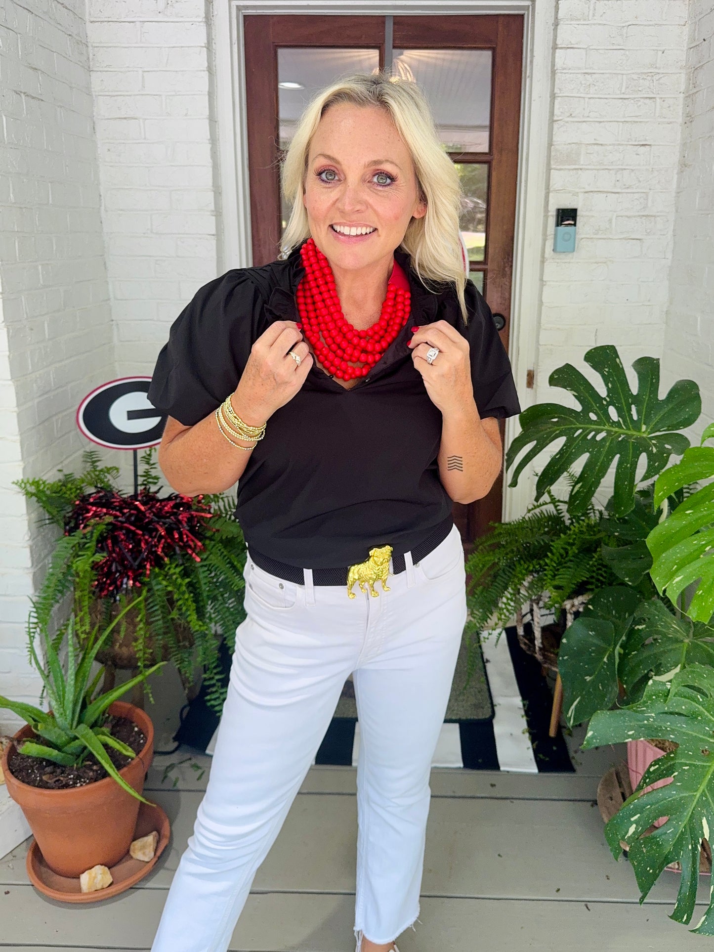 Black stretch belt - bulldog sold separately