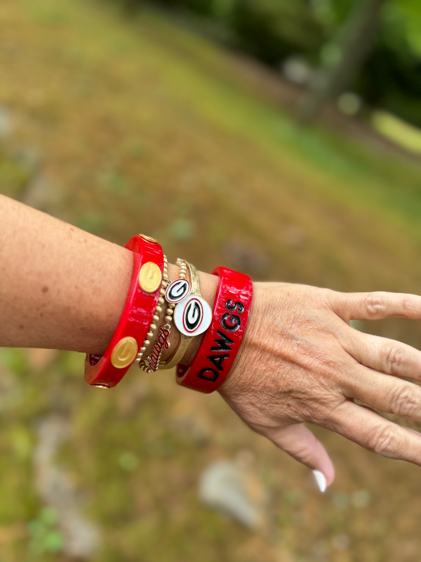 Georgia bulldogs licensed resin logo bangle red big