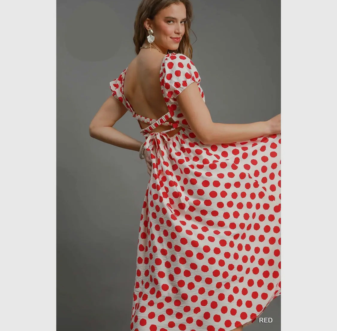 Polka dot dress. Red or black