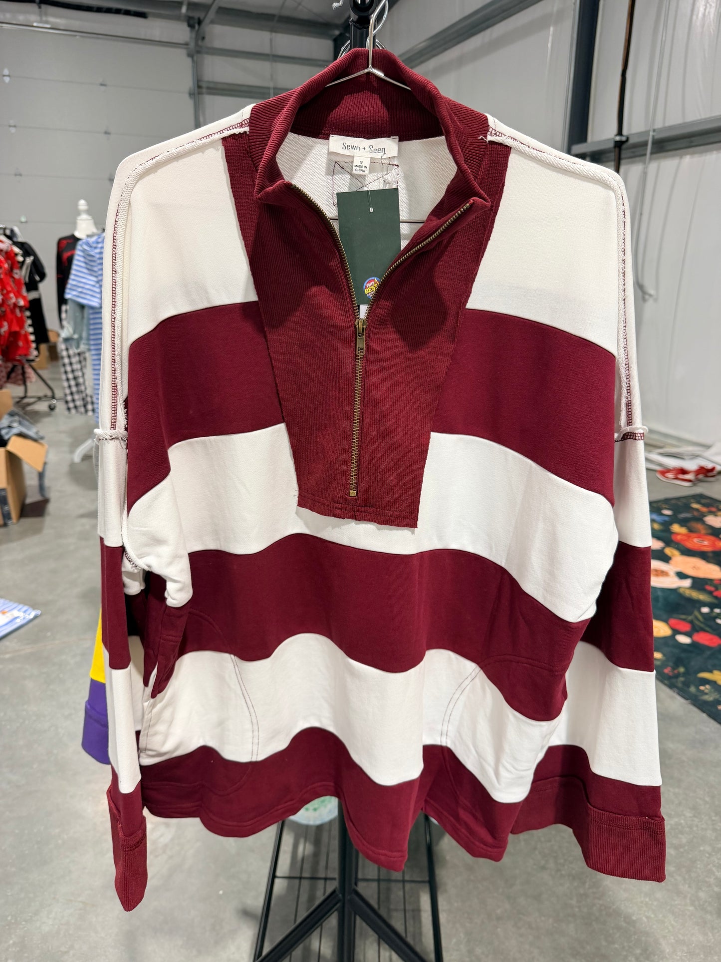 Varsity puloger maroon and white