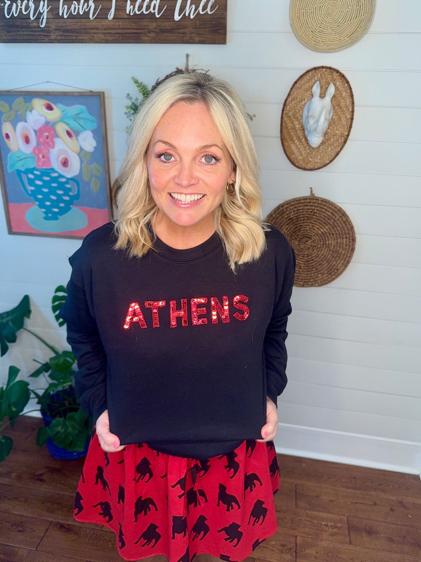 Black sweatshirt sequin Athens marked down!