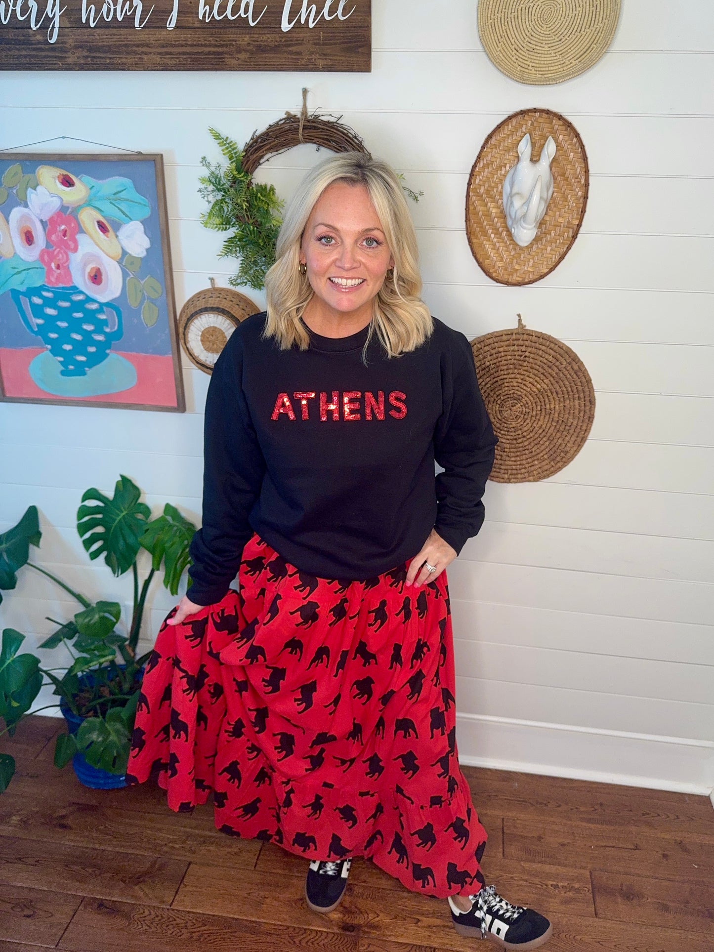 Black sweatshirt sequin Athens marked down!