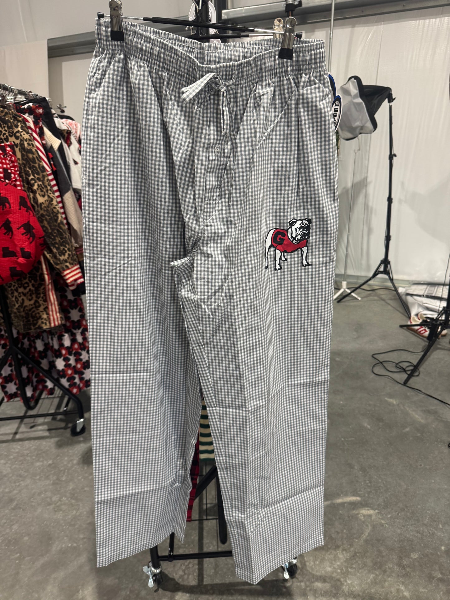 Gray mens checked sleep pants men’s licensed