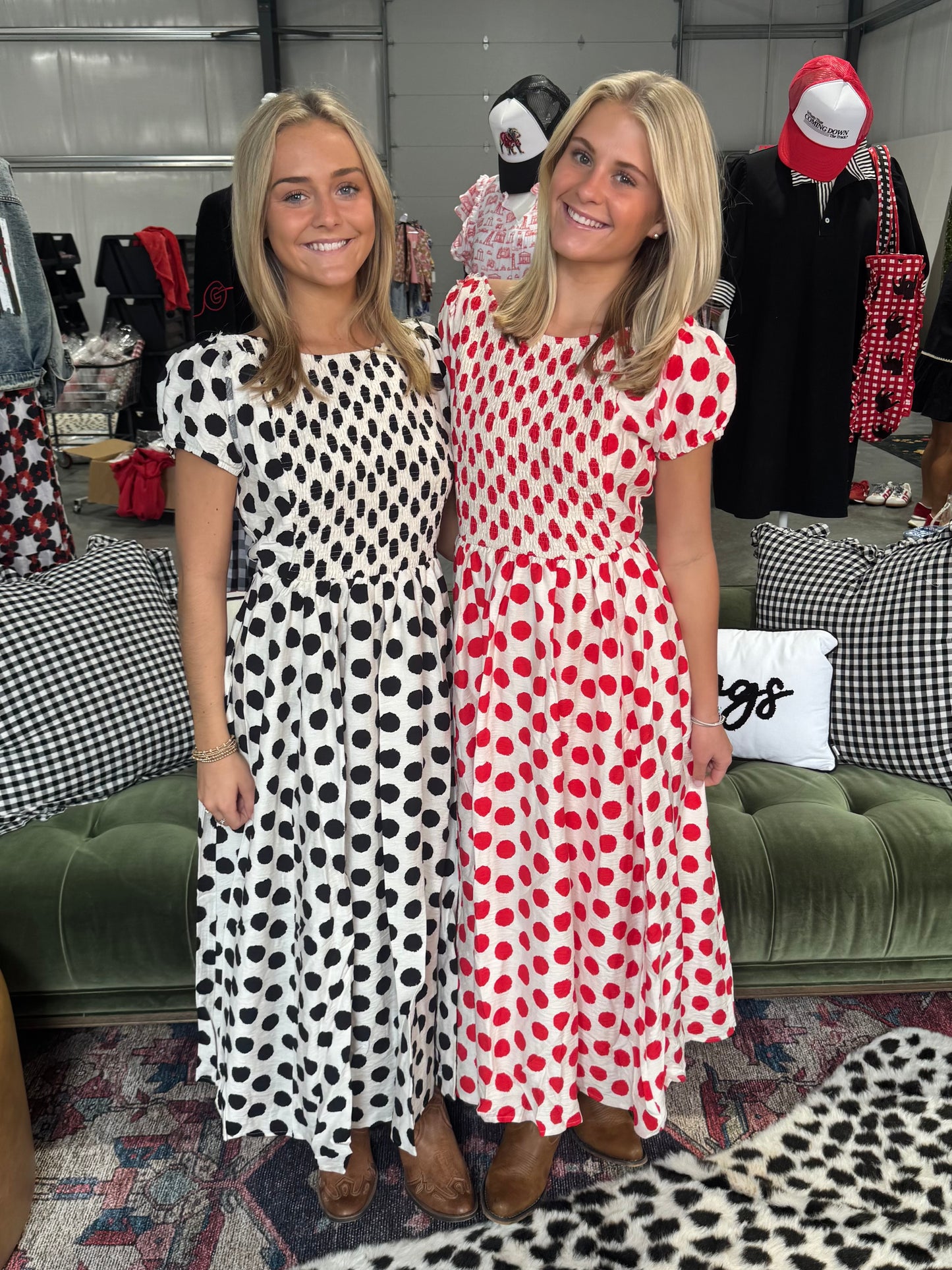 Polka dot dress. Red or black