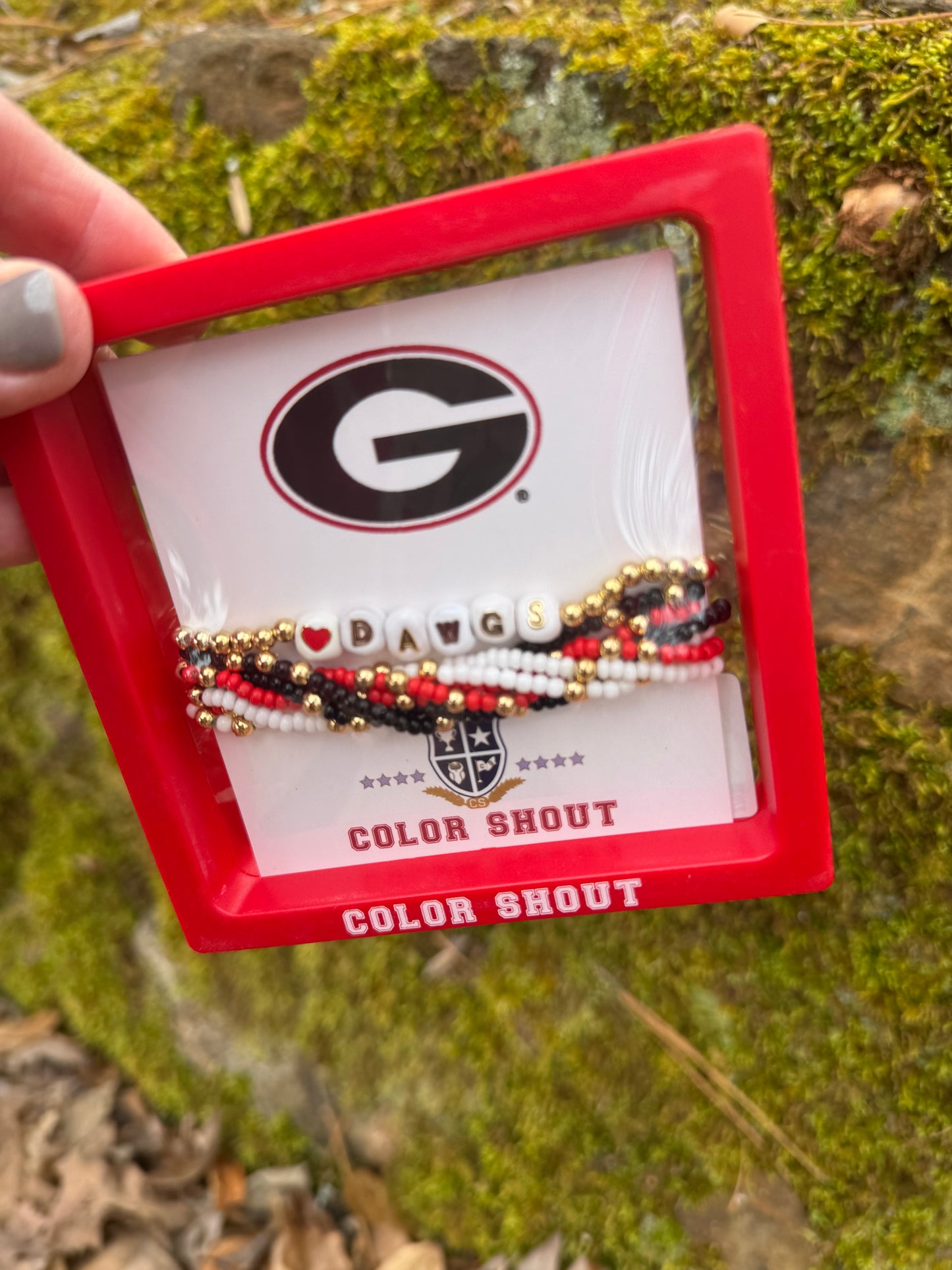 Stack of 7 bracelets licensed color shout marked Down