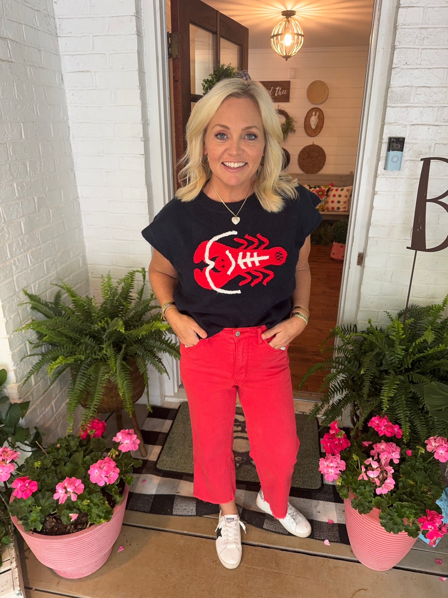 Summer lobster knit top marked down