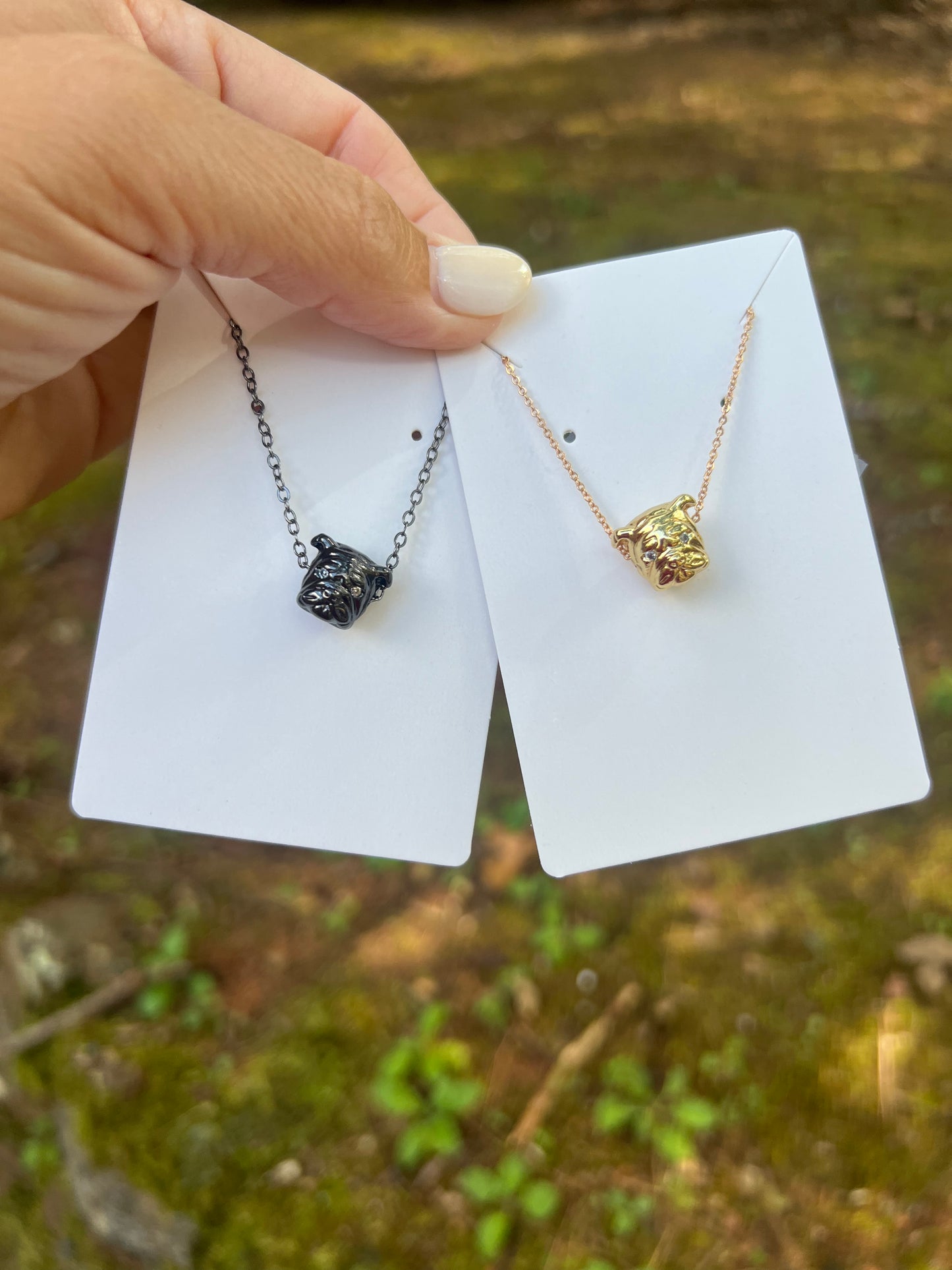 Gun metal dog necklace