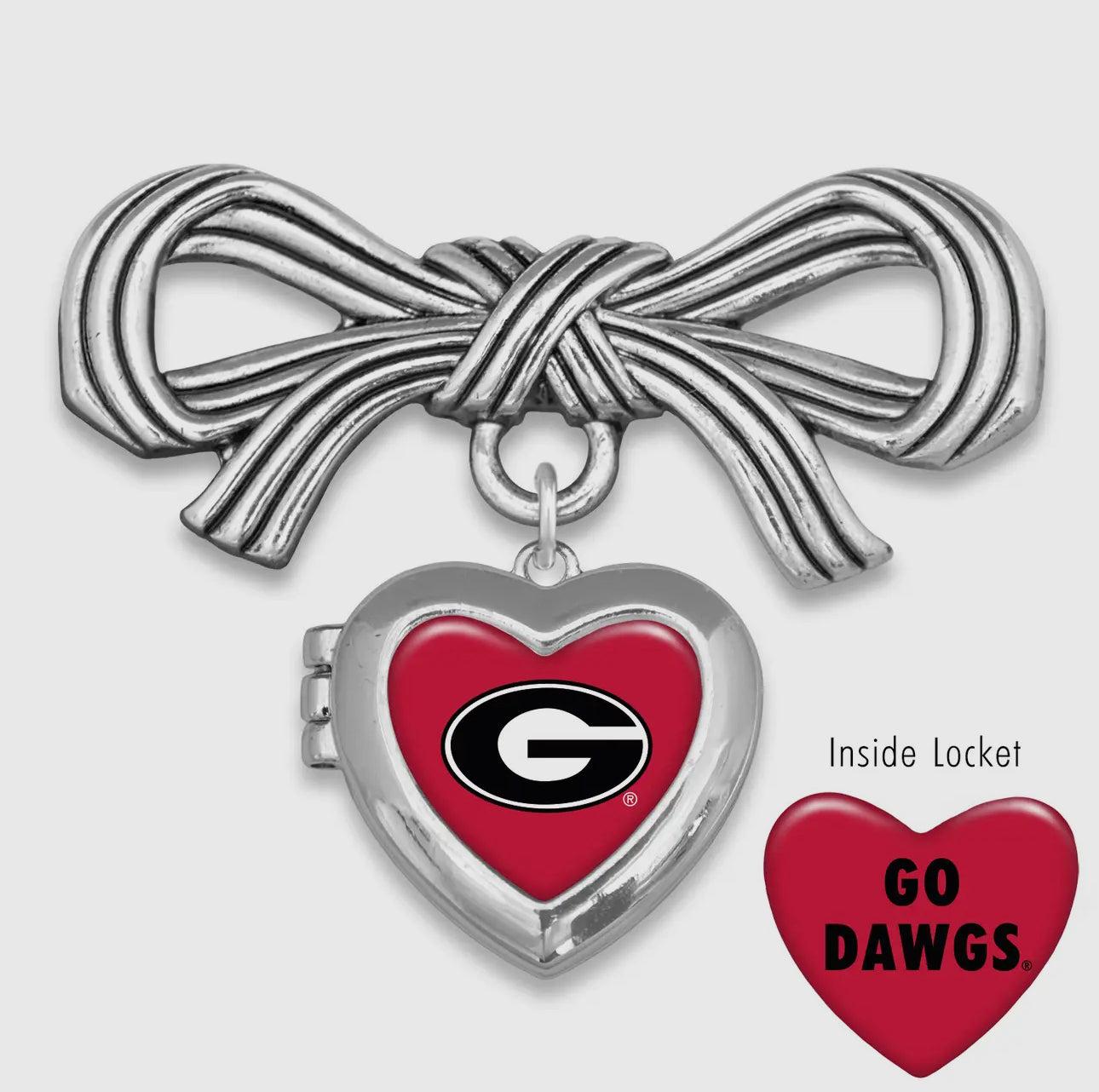 Brooch with bow and Georgia locket