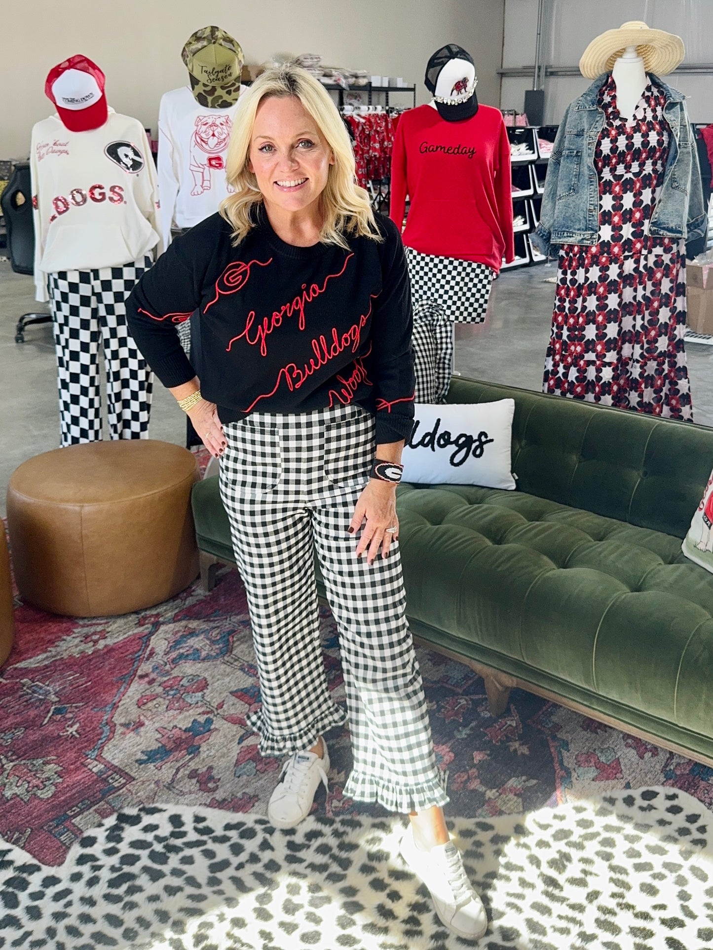 Licensed black georgia bulldog love letter sweater light weight