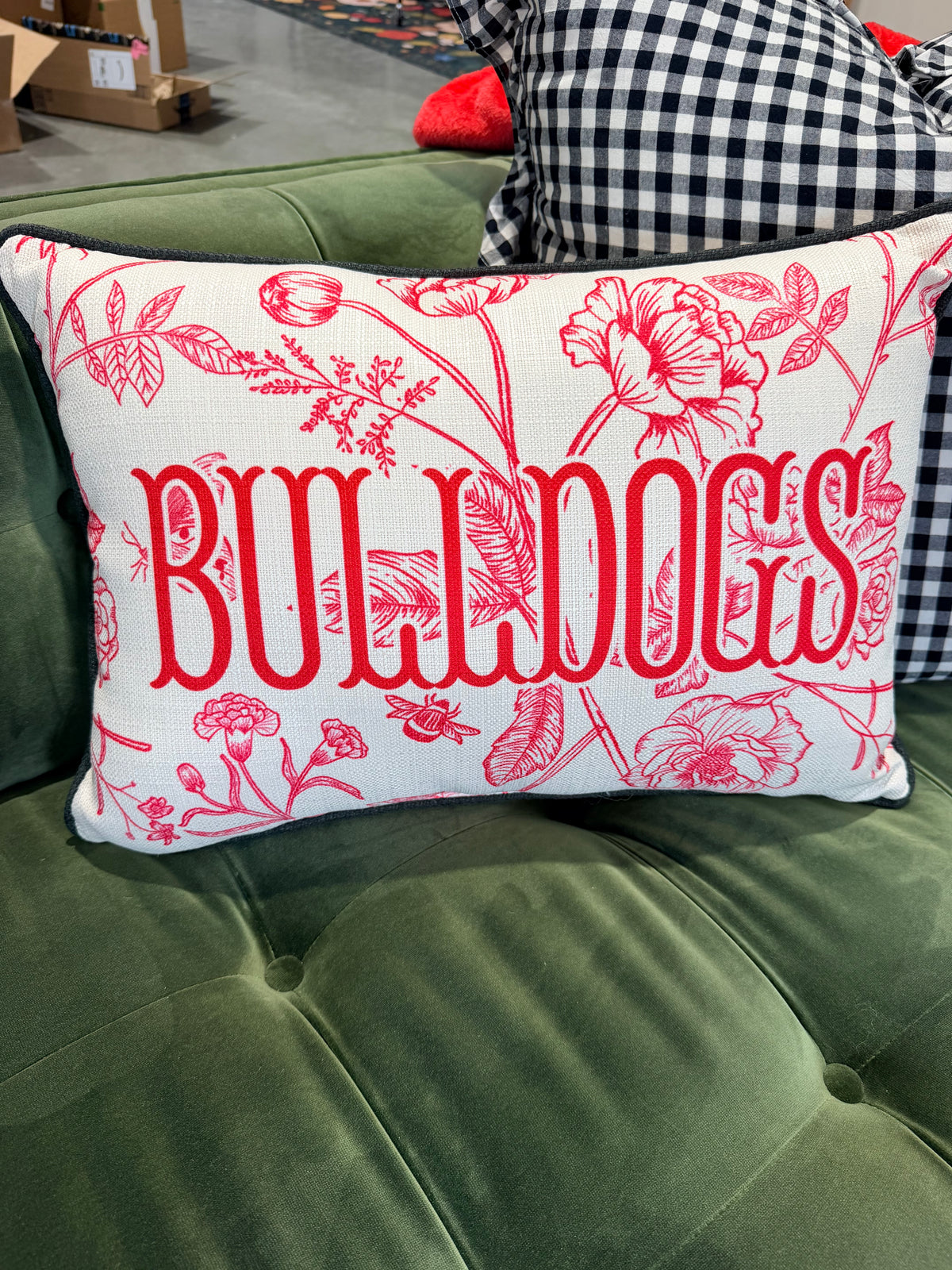 Licensed Georgia Bulldog pillow toile