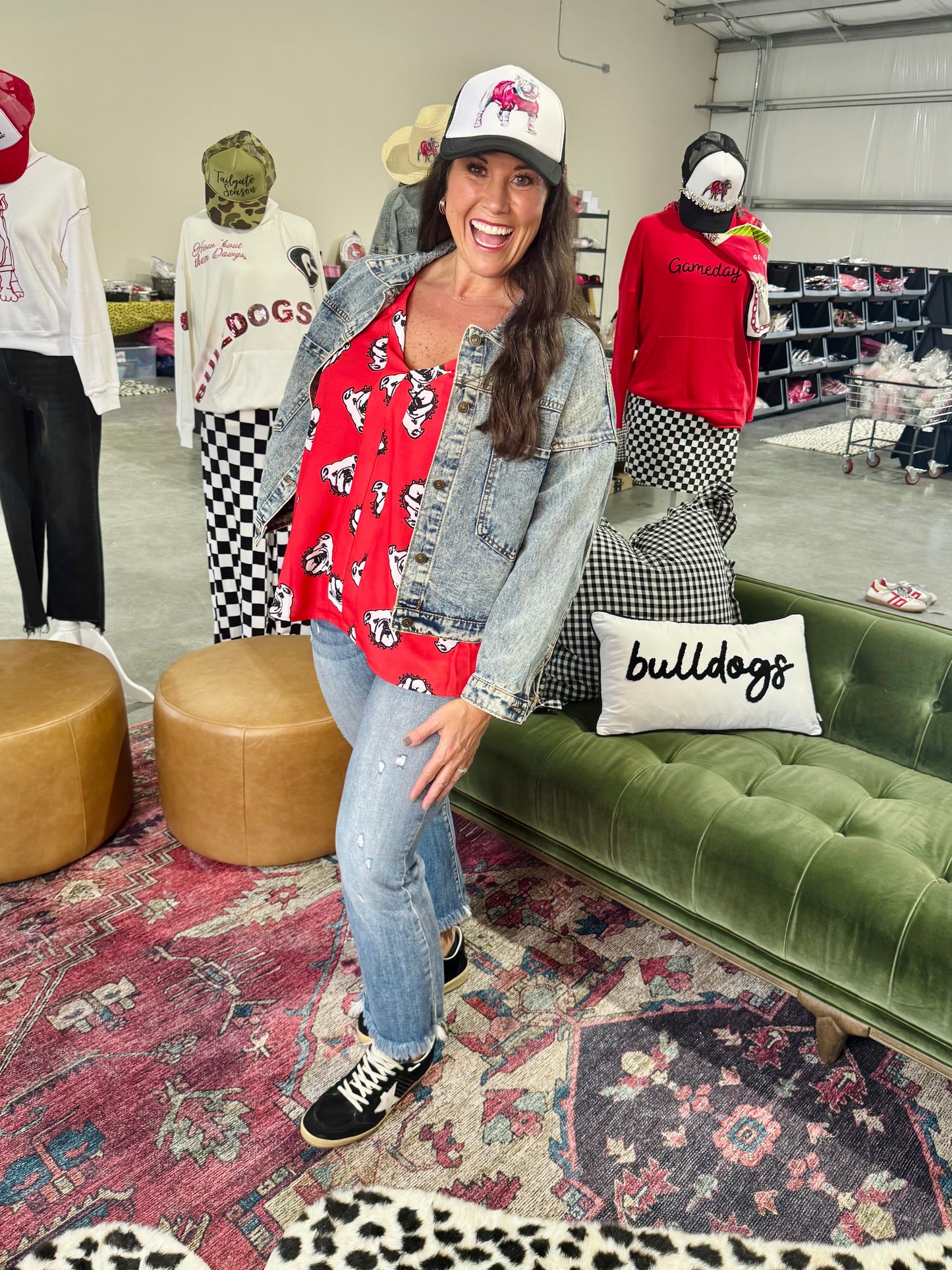 flowy tank oversized with bulldogs