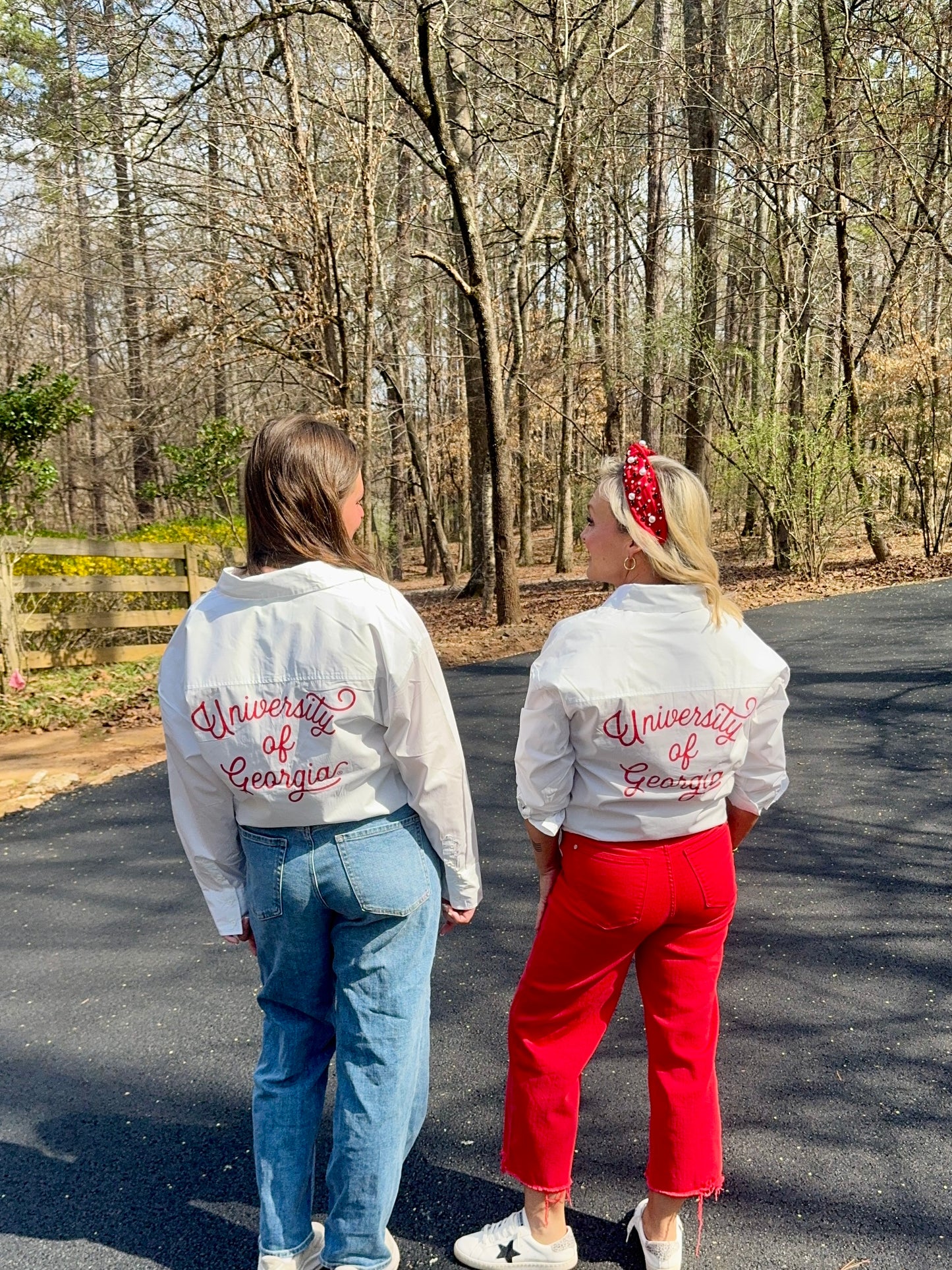 White licensed university of Georgia button up Shirt majorly marked down!