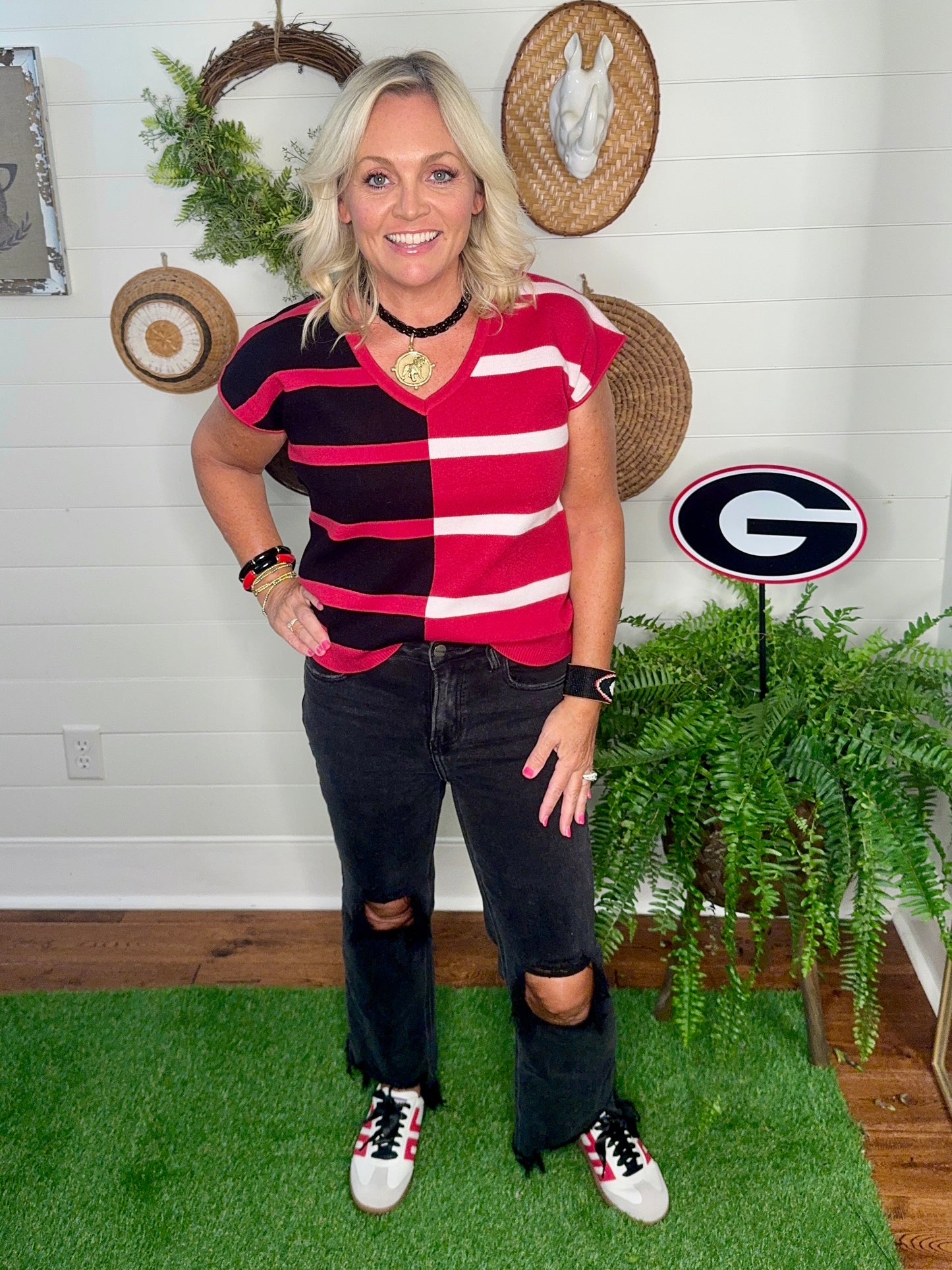 New knit top black and red so soft! Boutique quality
