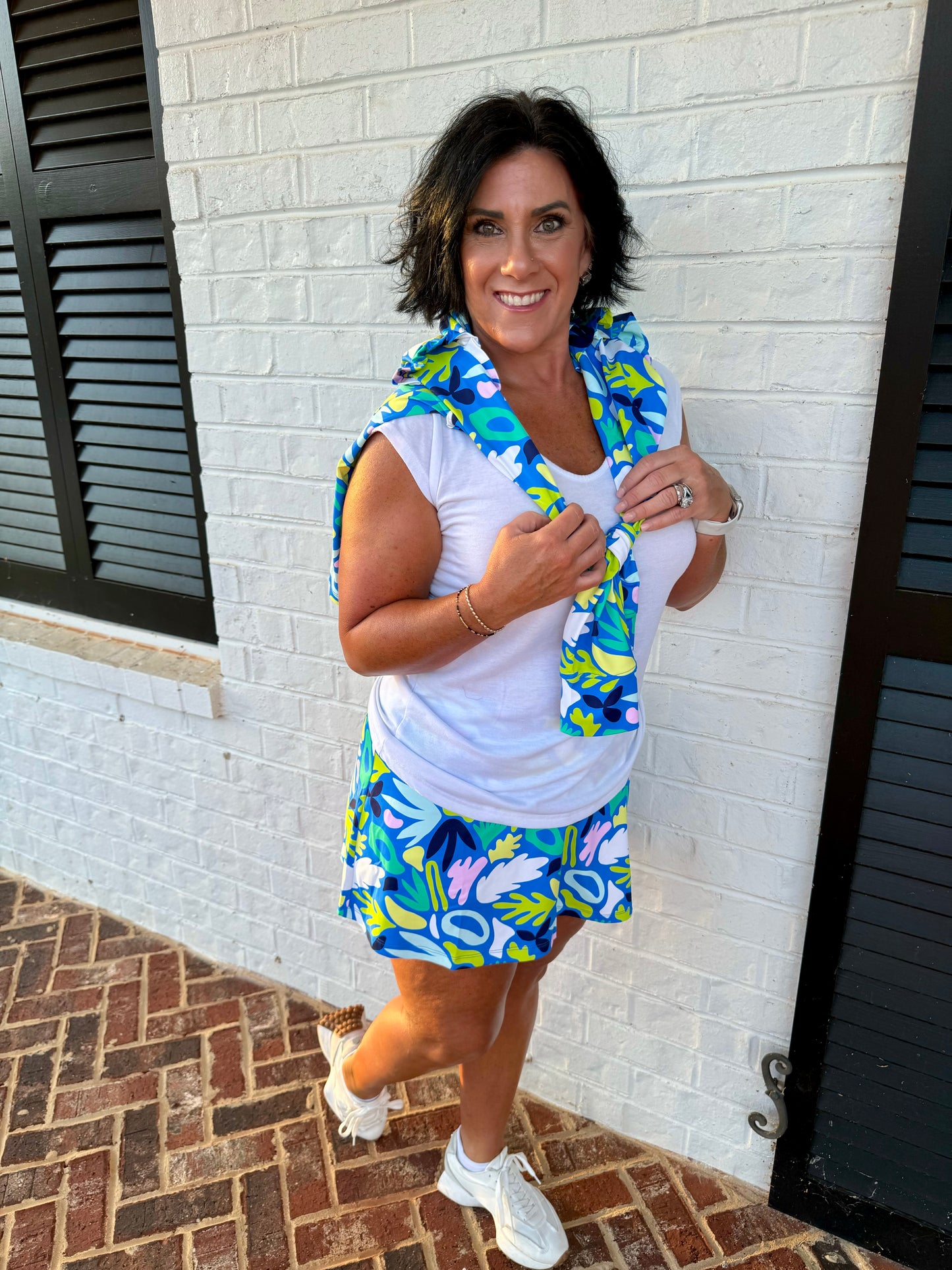 Blue Charleston skirt active wear with shorts under! Marked down