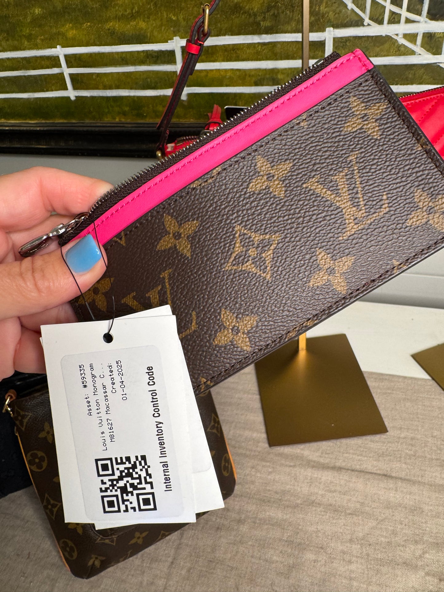 Pre loved Louis Vuitton monogram M81627 Macassar coin card holder Pink