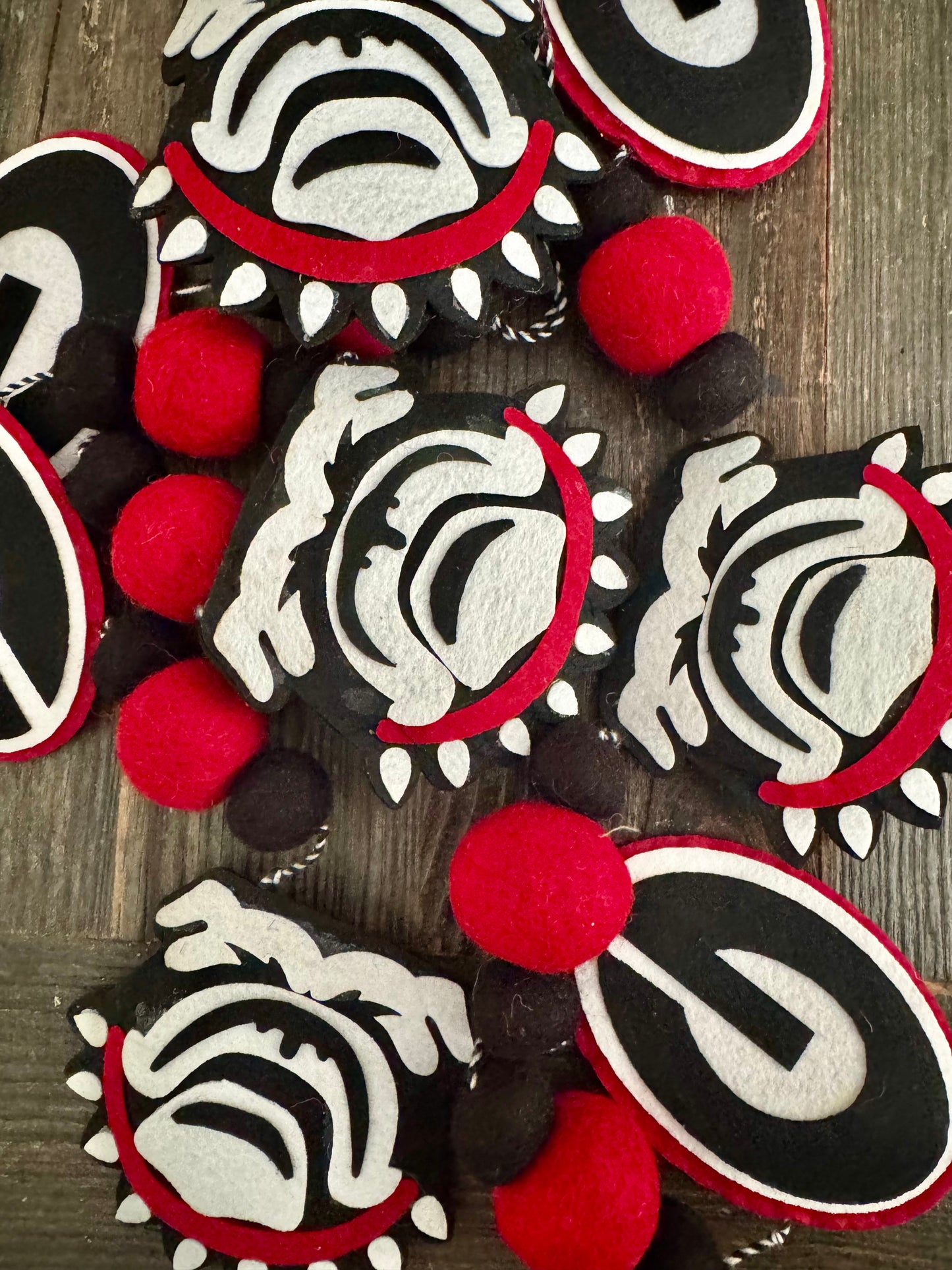 Glory Haus licensed super bulldog banner garland pom pom