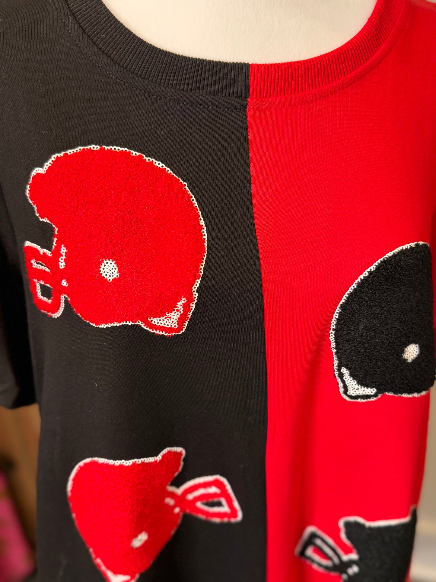 Dress black and red helmet patches so soft with pockets!