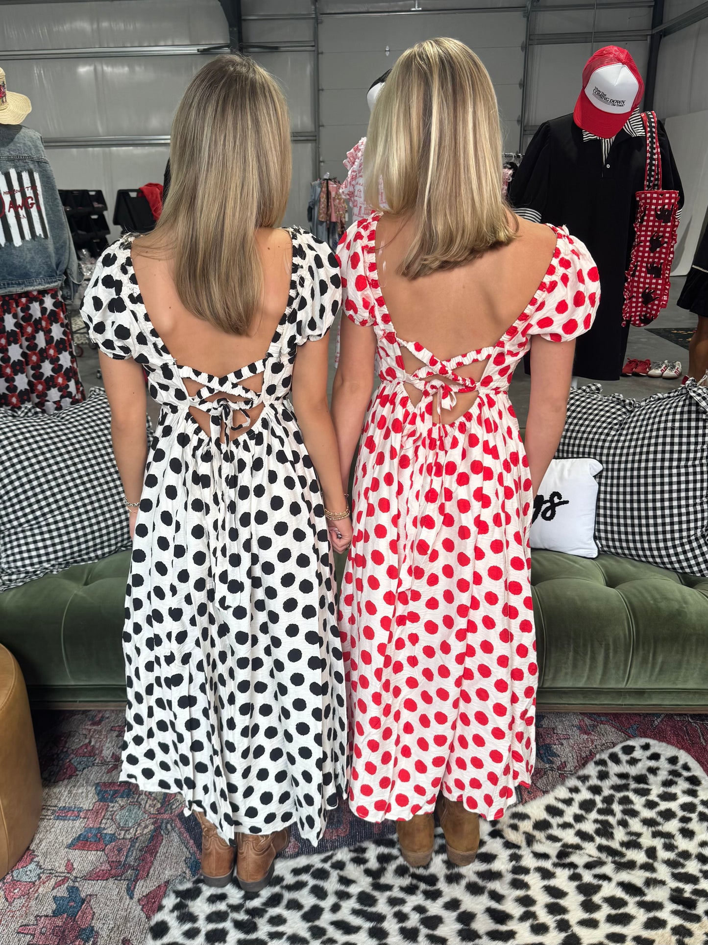Polka dot dress. Red or black