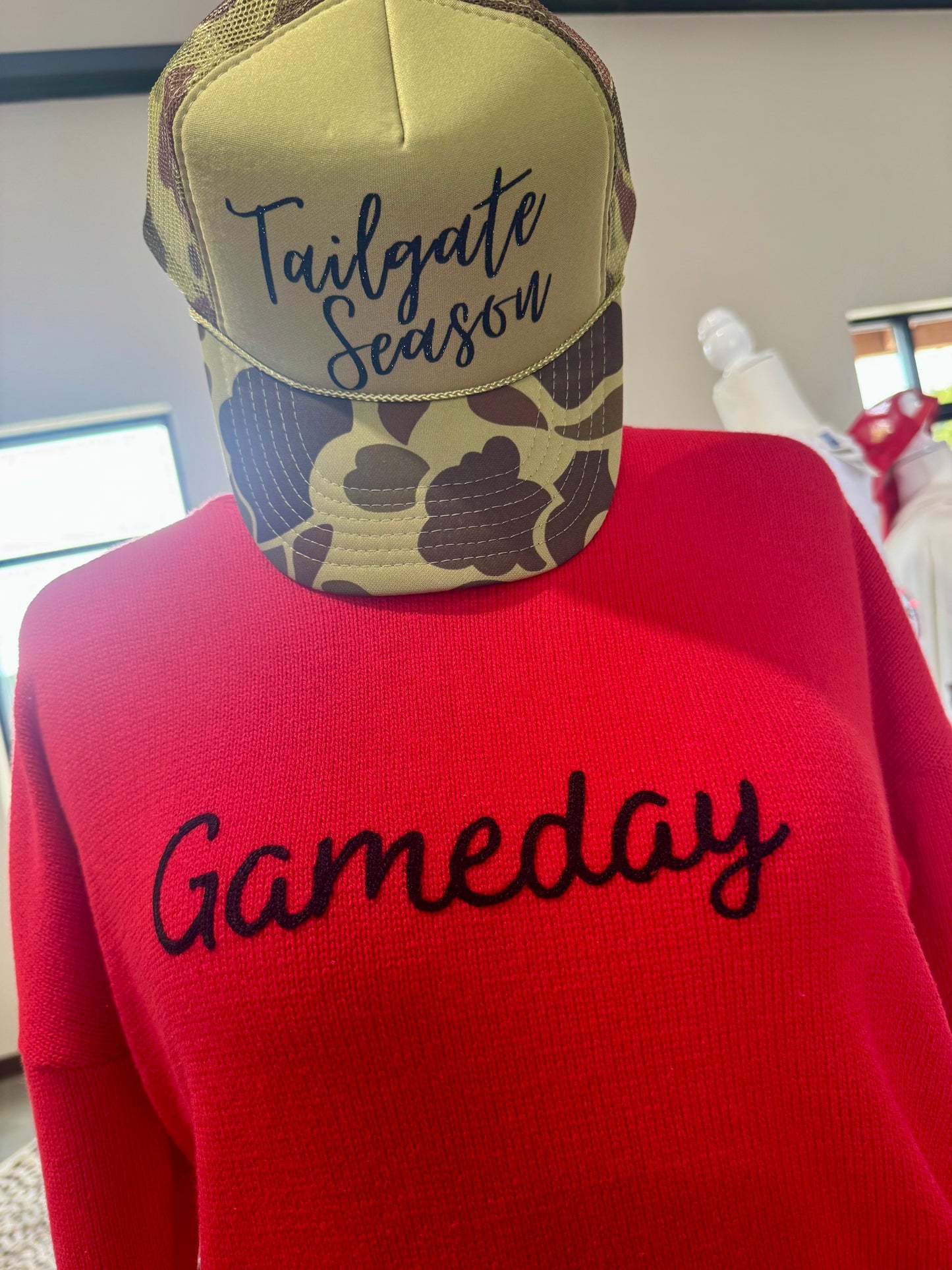 Trucker hat camo “tailgate season”