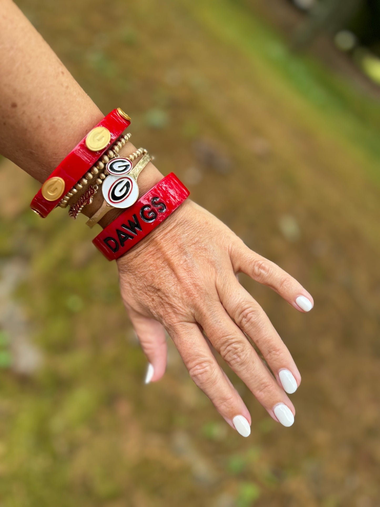 Georgia bulldogs licensed resin logo bangle red big