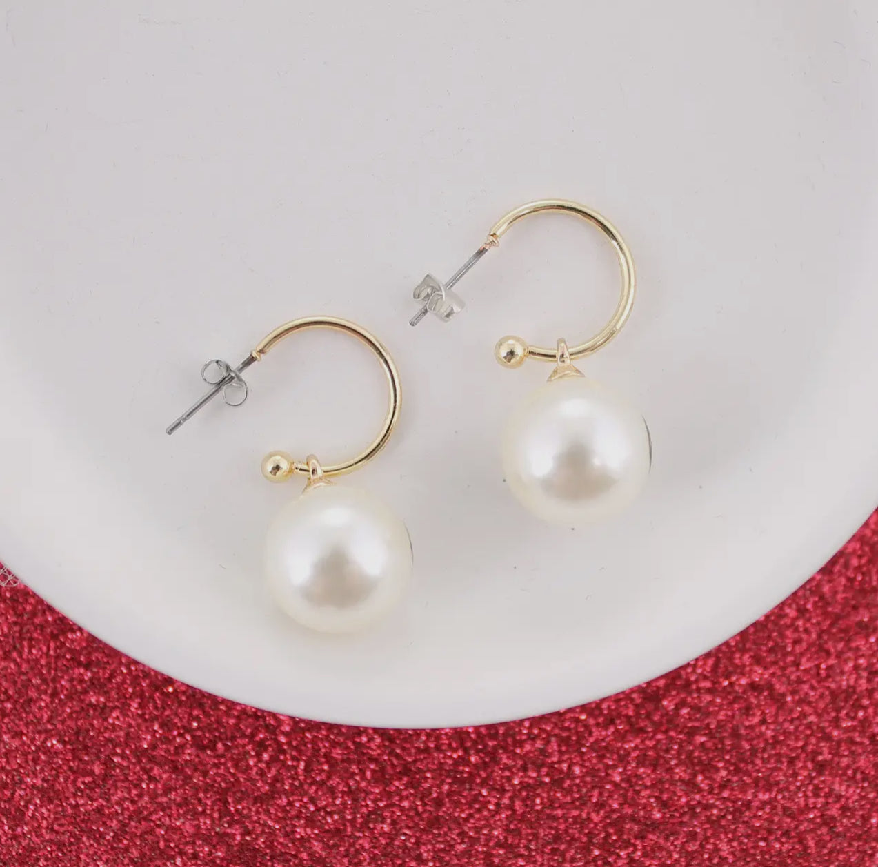 Hoop pearl earrings georgia licensed