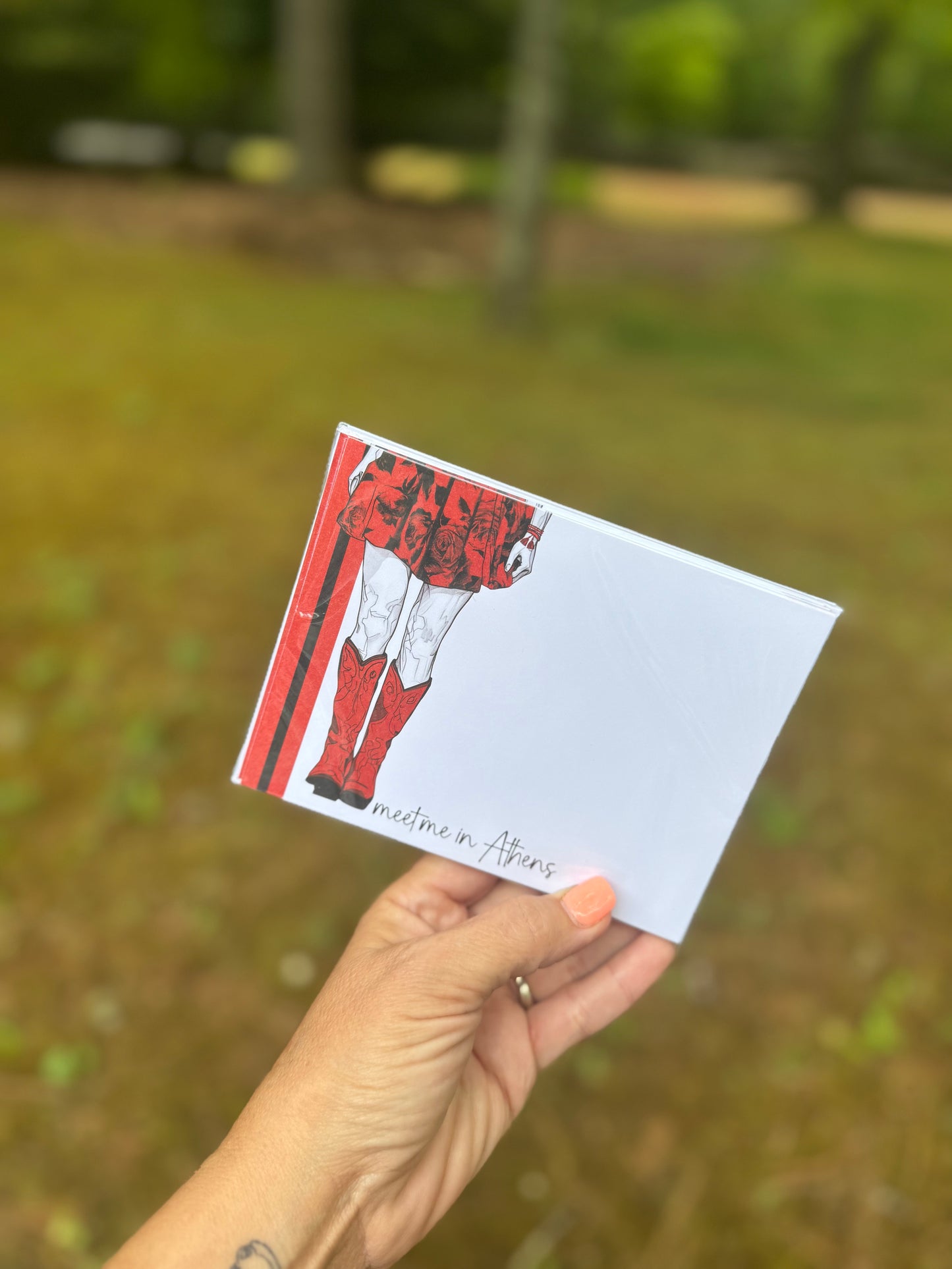 Set of 10 notecards and envelopes meet me in Athens