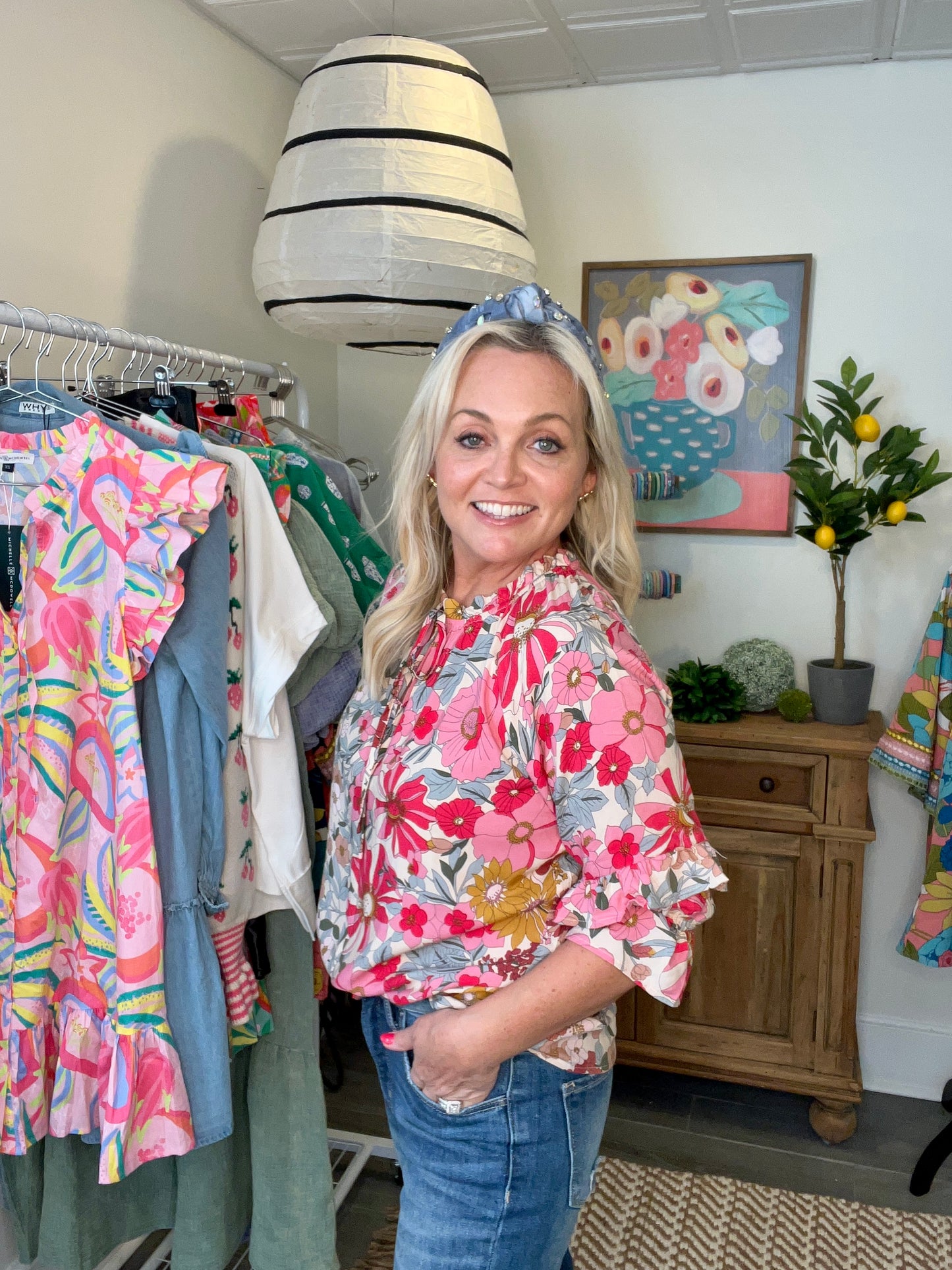 Spring summer blouse floral plus size too warehouse sale