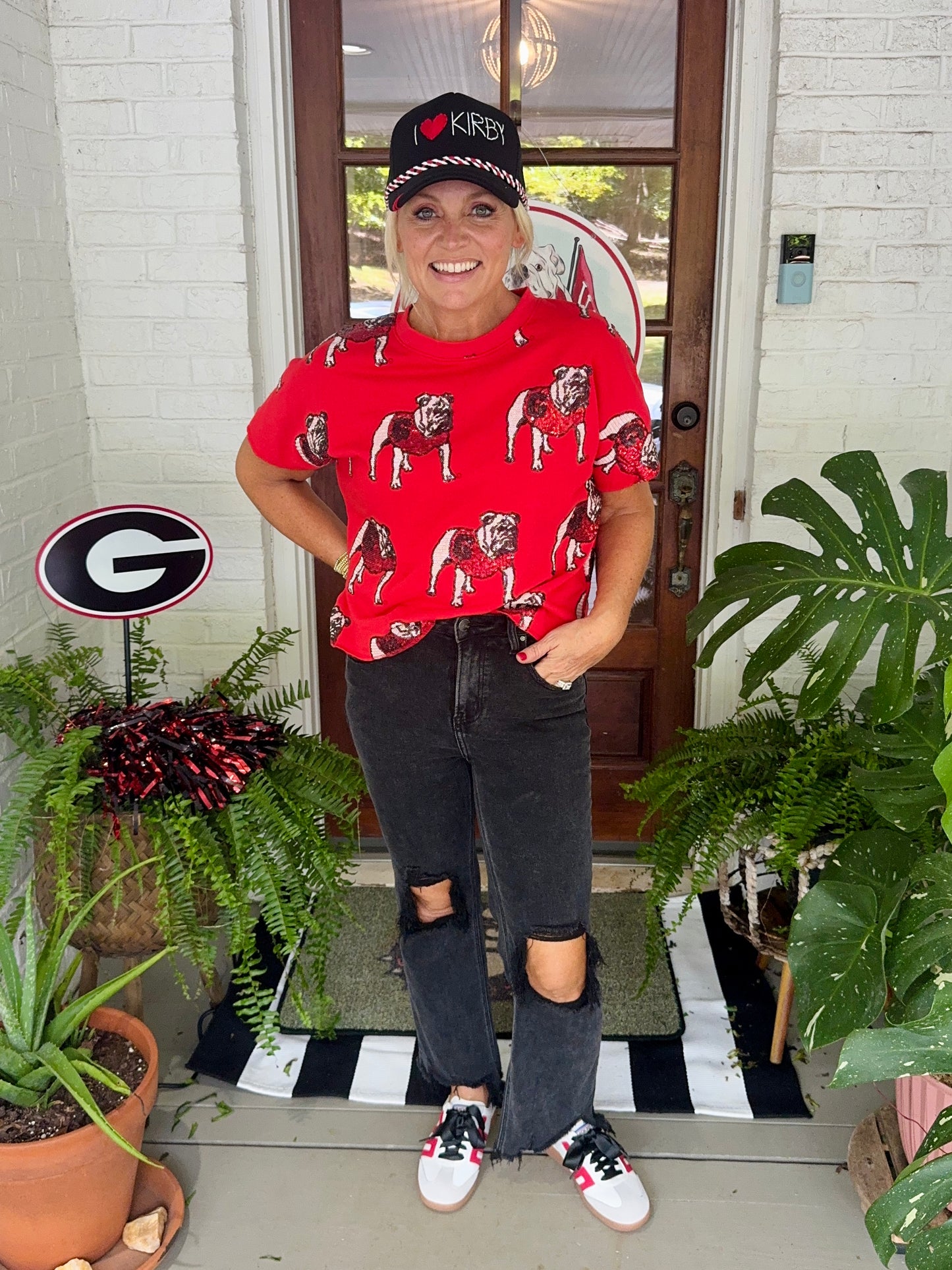 The bulldog sequin Terry top