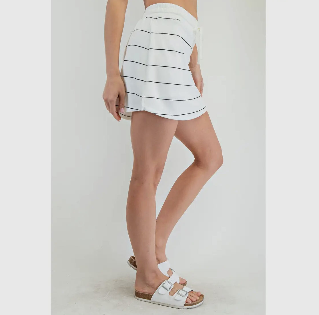 Active wear modal scuba skort white/black stripe goes up to plus size