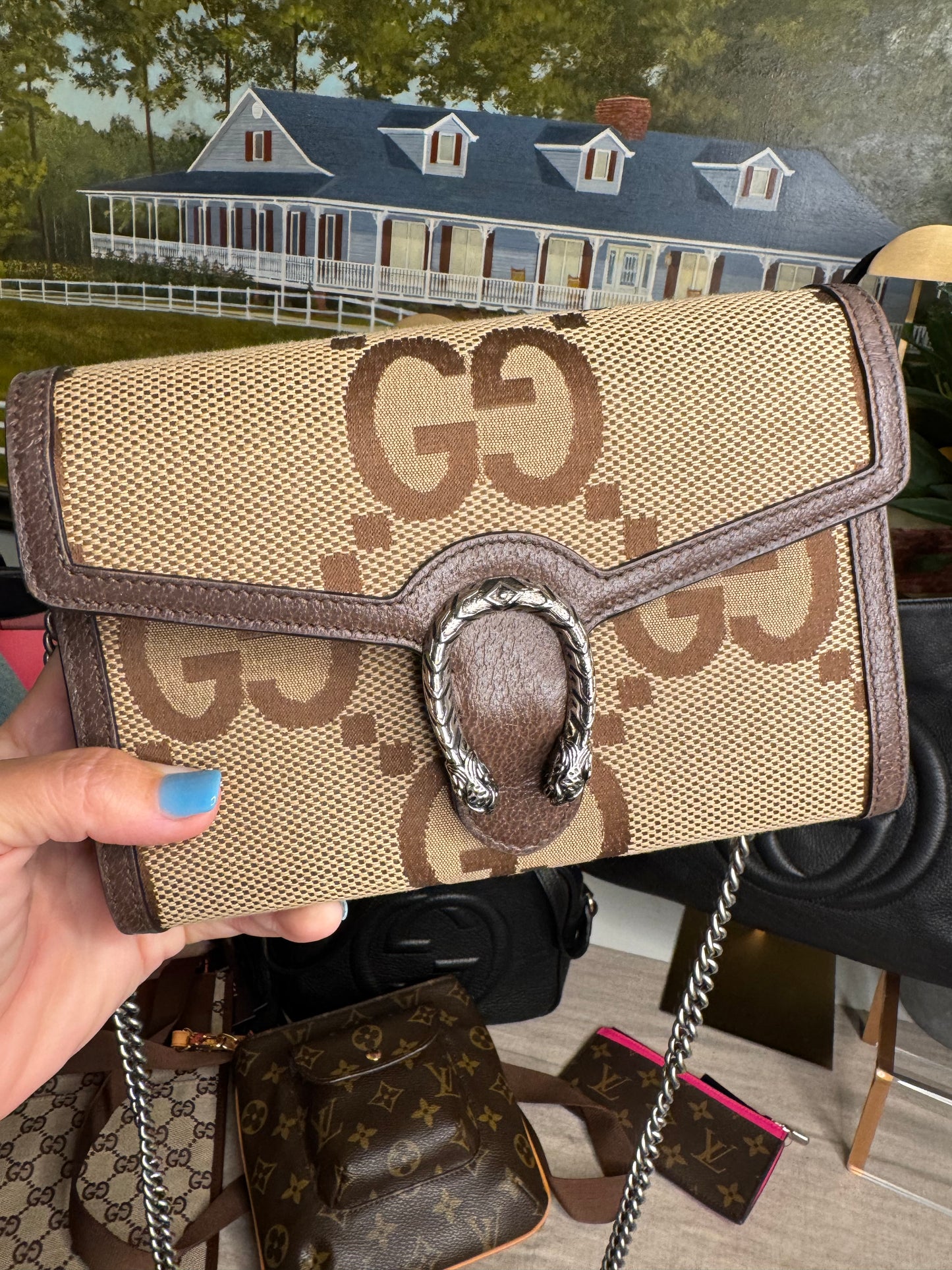 pre loved Gucci Canvas Gucci Love Parade Crossbody Bag Brown Canvas 401231