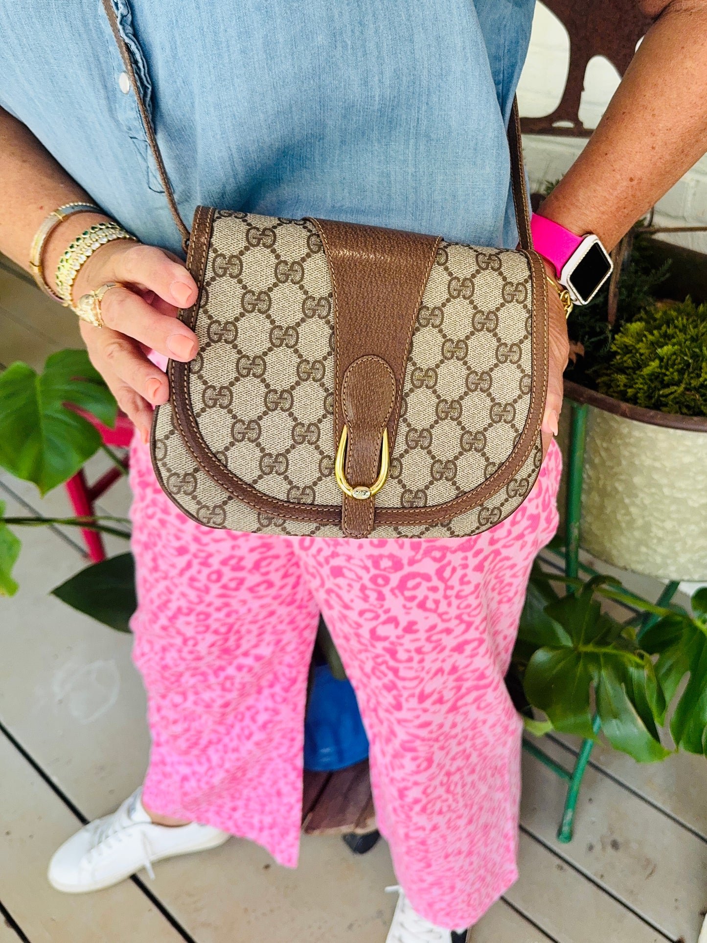 Summer pink ankle pants leopard runs small marked down