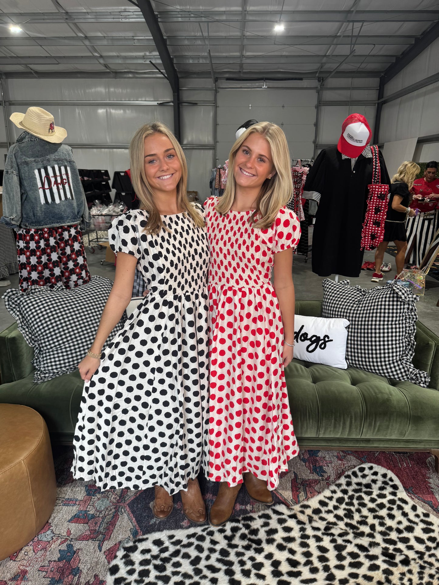 Polka dot dress. Red or black