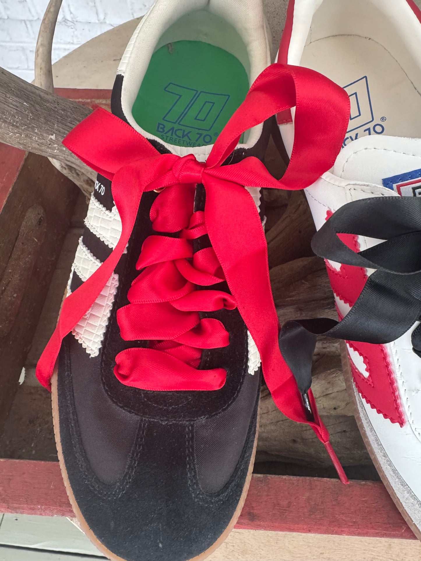 One lace listing! Game day shoe laces red or black one lace! Order two if u need for two shoes!